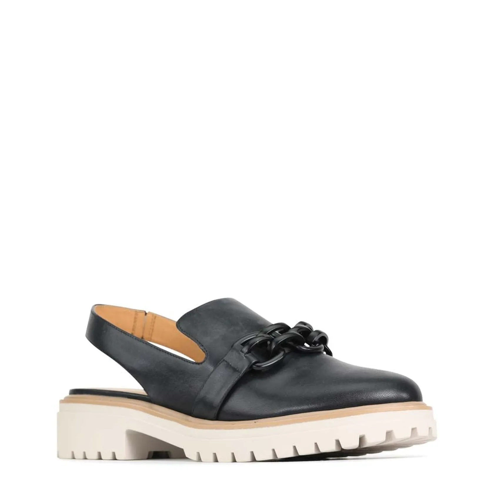 EOS Footwear Loafer Heels>ANI SLING-BACK LOAFER LEATHER