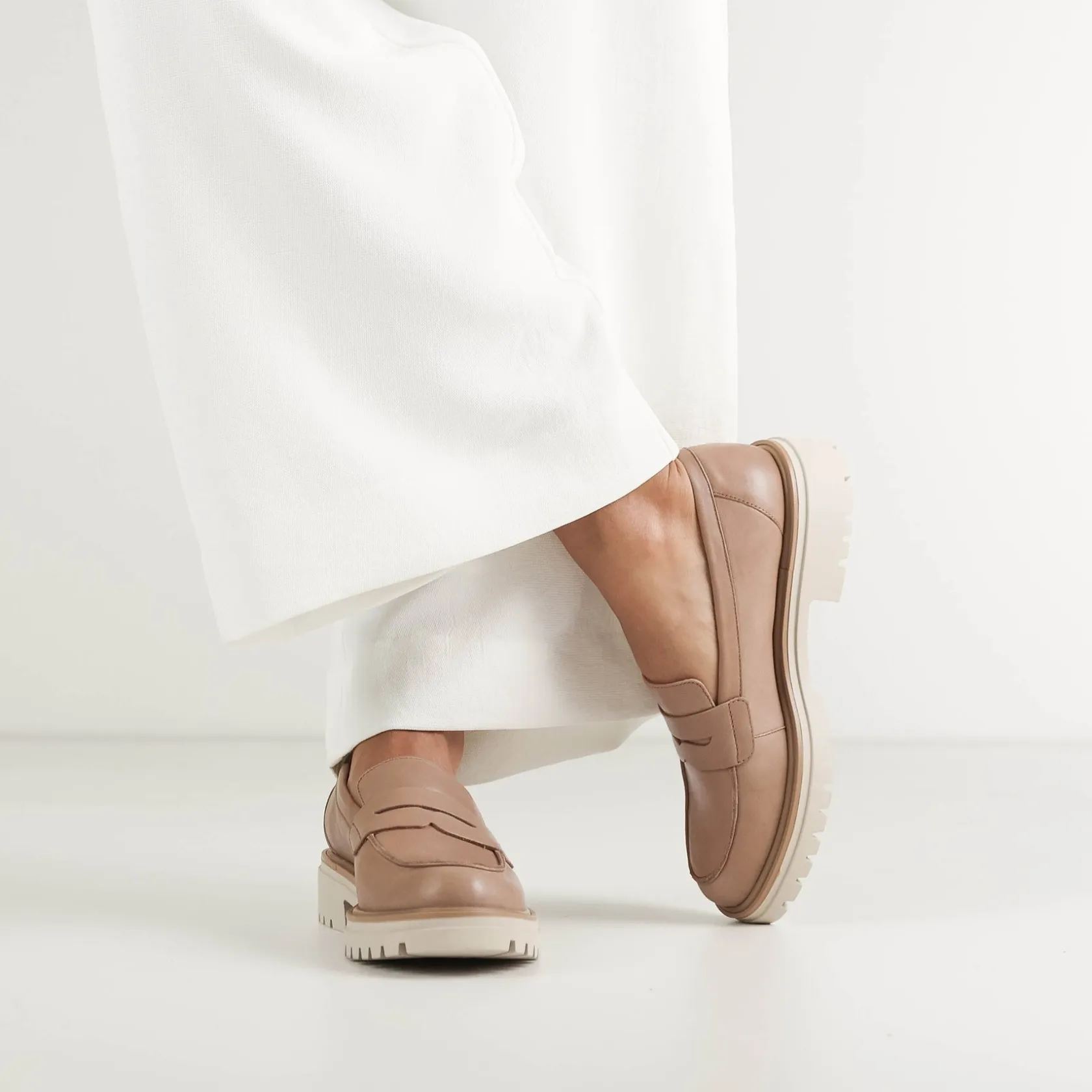EOS Footwear Loafer Heels>ANITA HEEL LOAFERS LEATHER