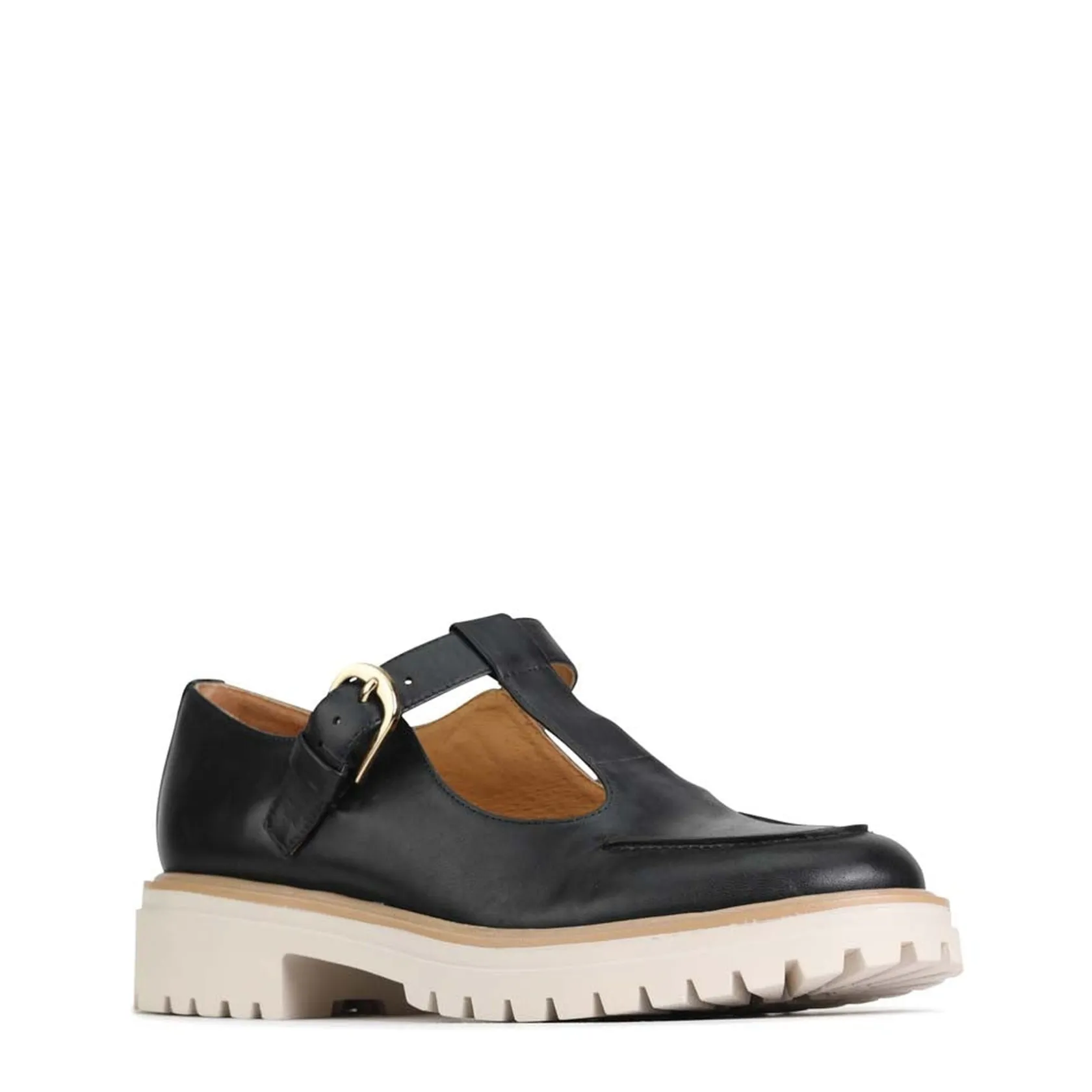 EOS Footwear Loafer Heels>ANJA T-BAR LOAFERS LEATHER Ecru
