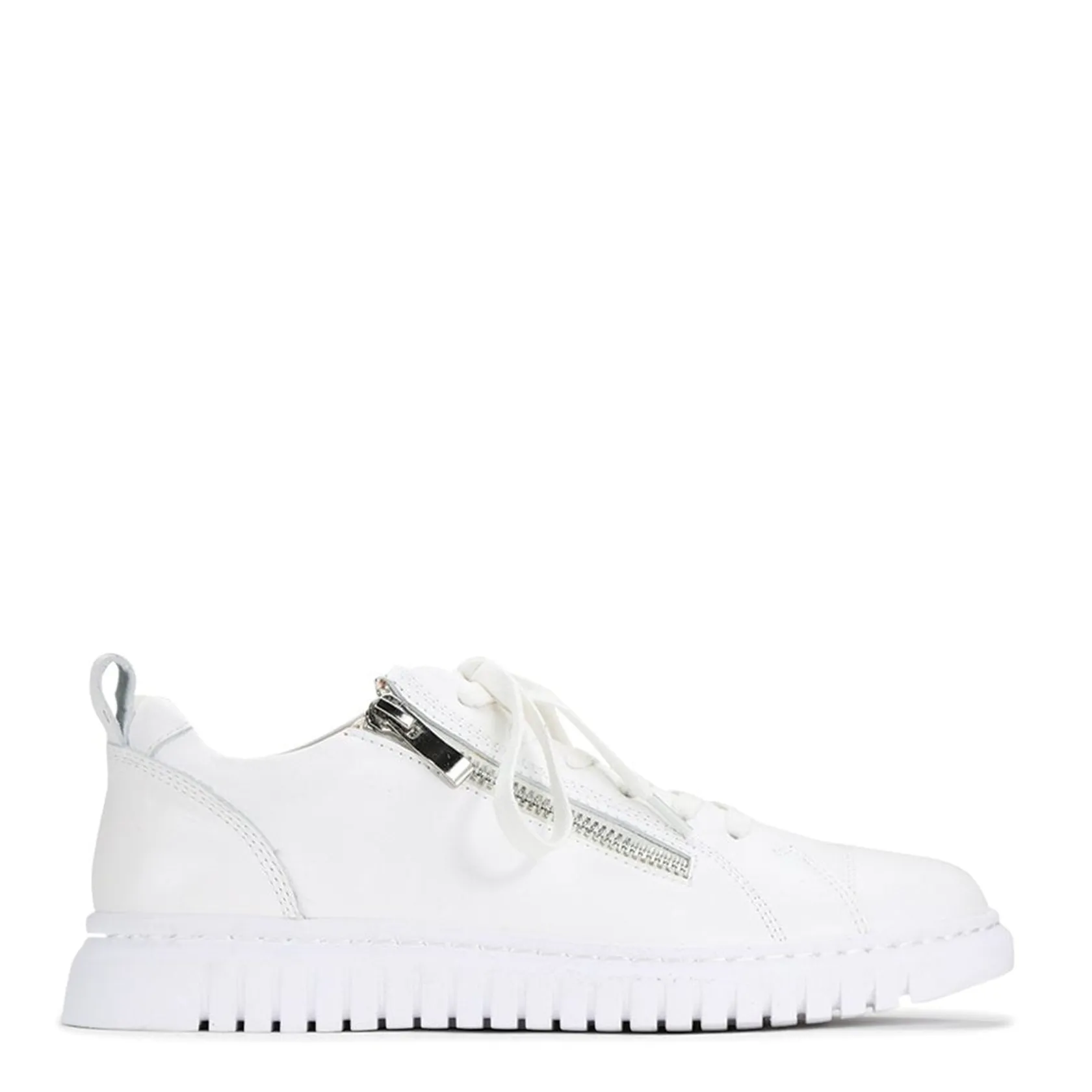 EOS Footwear Flat Sneakers>CLARENCE LOW-TOP ZIPPER SNEAKER LEATHER