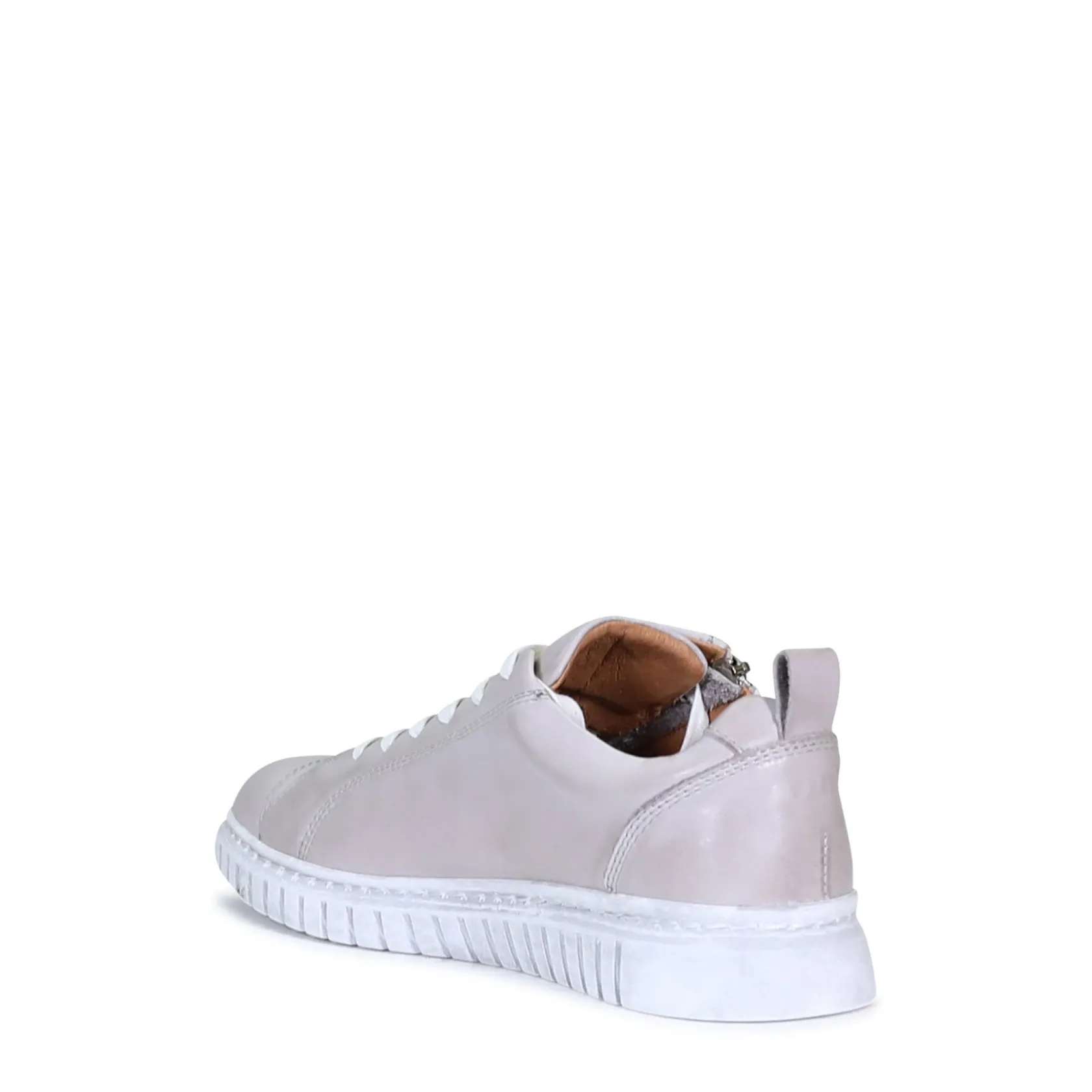 EOS Footwear Flat Sneakers>CLARENCE LOW-TOP ZIPPER SNEAKER LEATHER