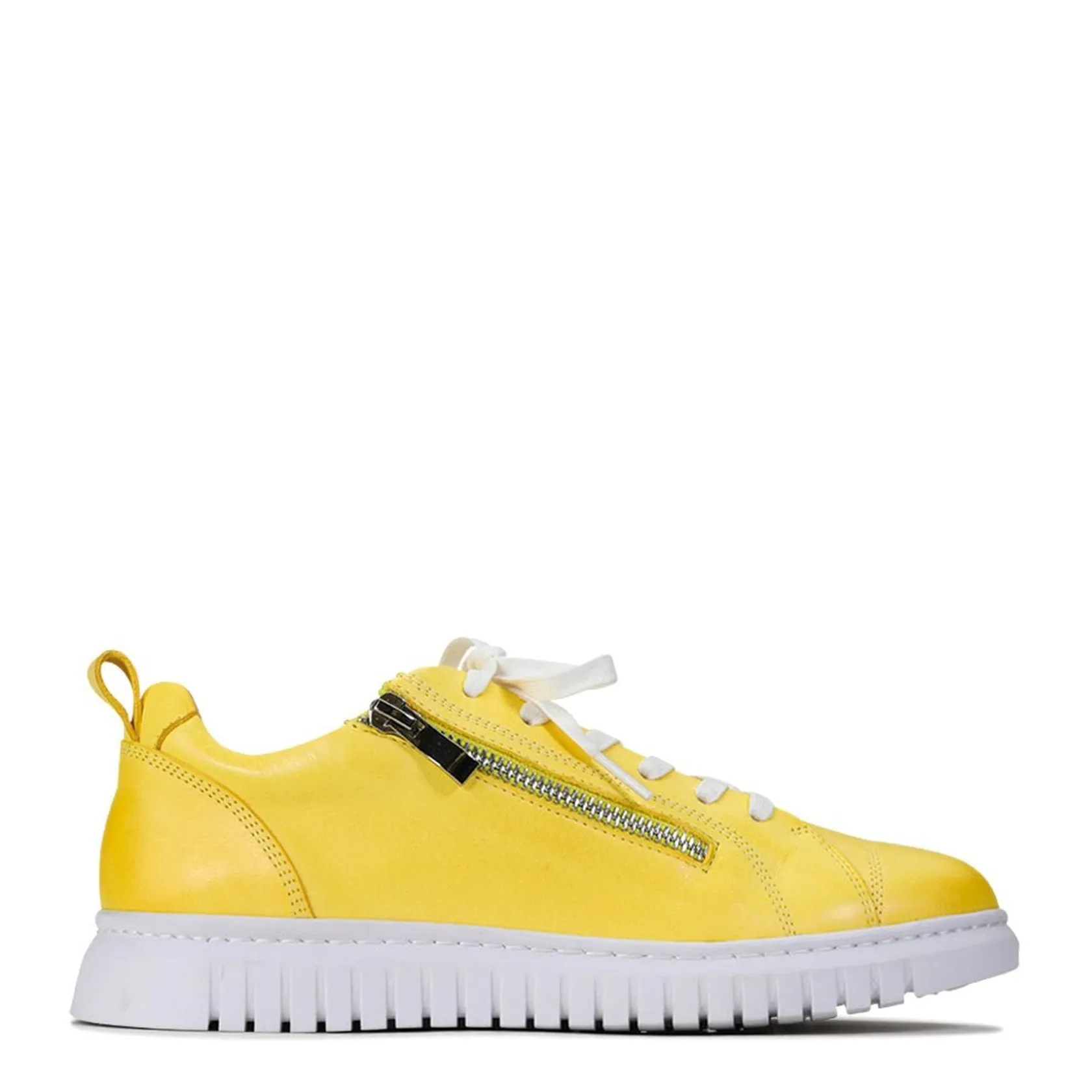 EOS Footwear Flat Sneakers>CLARENCE LOW-TOP ZIPPER SNEAKER LEATHER
