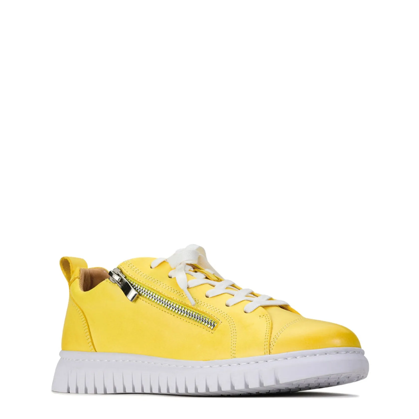 EOS Footwear Flat Sneakers>CLARENCE LOW-TOP ZIPPER SNEAKER LEATHER