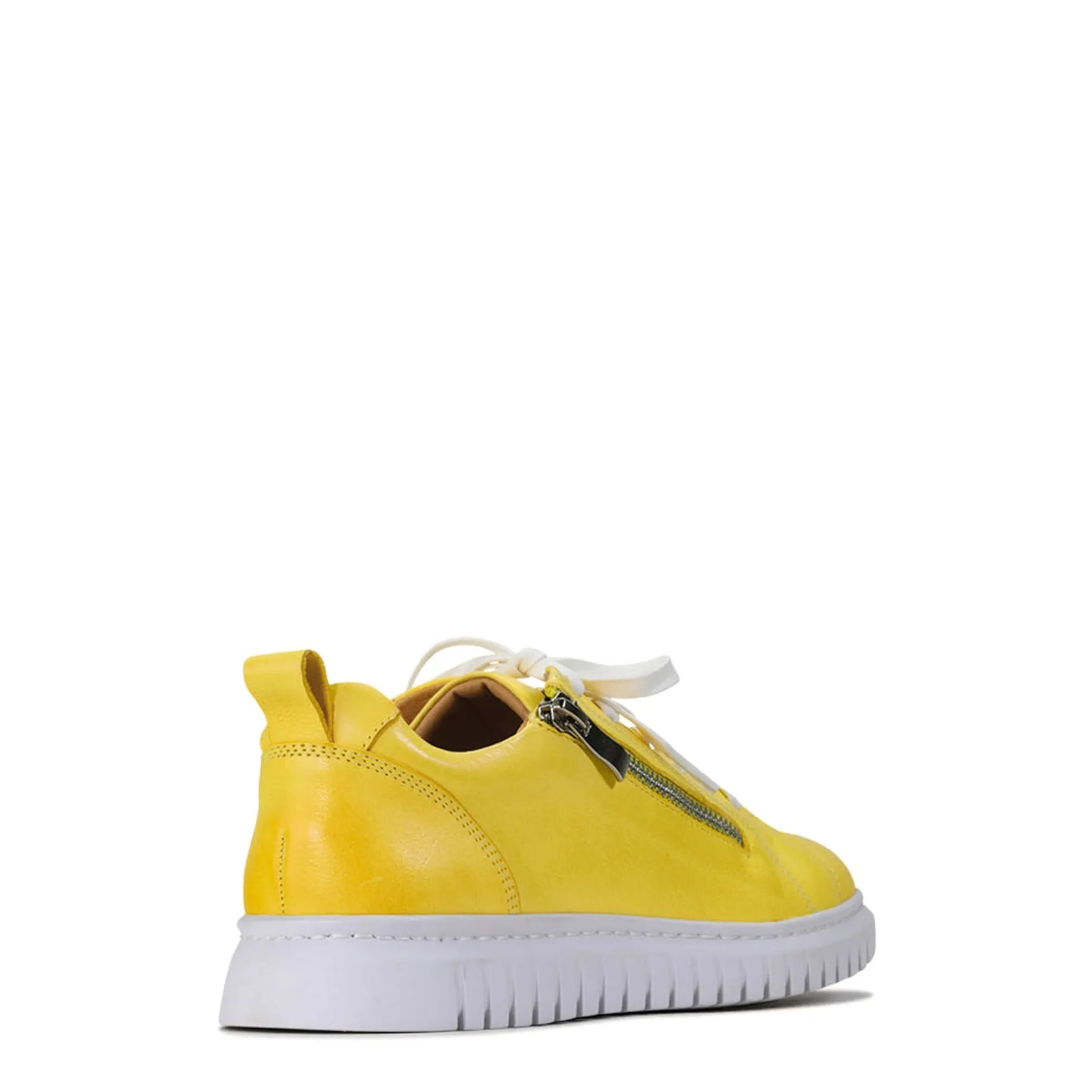 EOS Footwear Flat Sneakers>CLARENCE LOW-TOP ZIPPER SNEAKER LEATHER