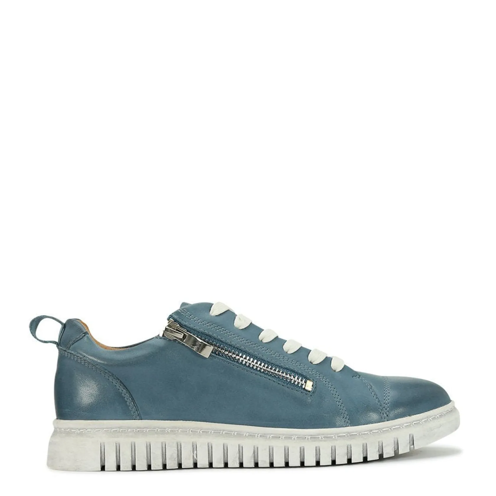 EOS Footwear Flat Sneakers>CLARENCE LOW-TOP ZIPPER SNEAKER LEATHER