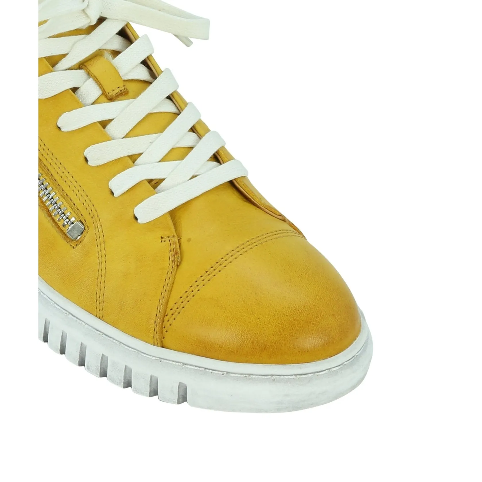 EOS Footwear Flat Sneakers>CLARENCE LOW-TOP ZIPPER SNEAKER LEATHER