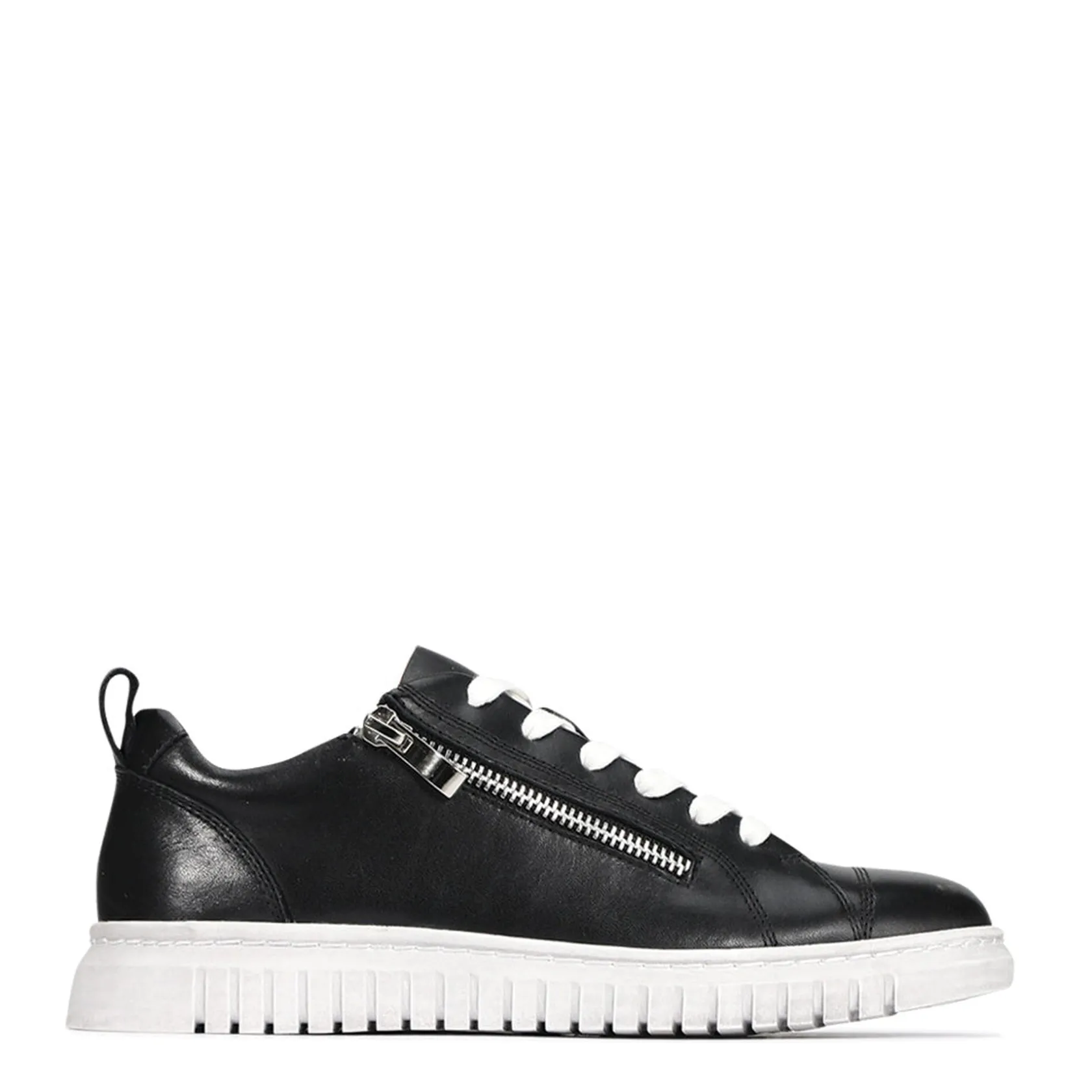 EOS Footwear Flat Sneakers>CLARENCE LOW-TOP ZIPPER SNEAKER LEATHER