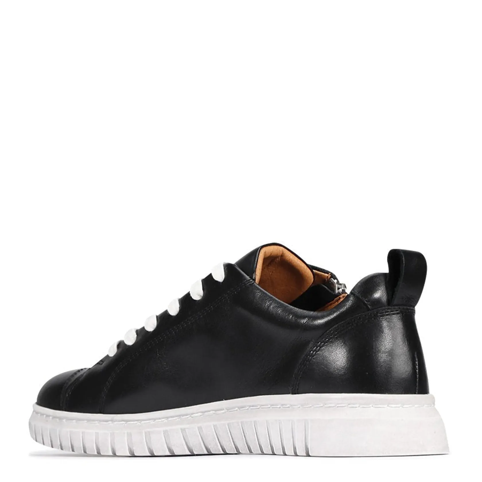 EOS Footwear Flat Sneakers>CLARENCE LOW-TOP ZIPPER SNEAKER LEATHER