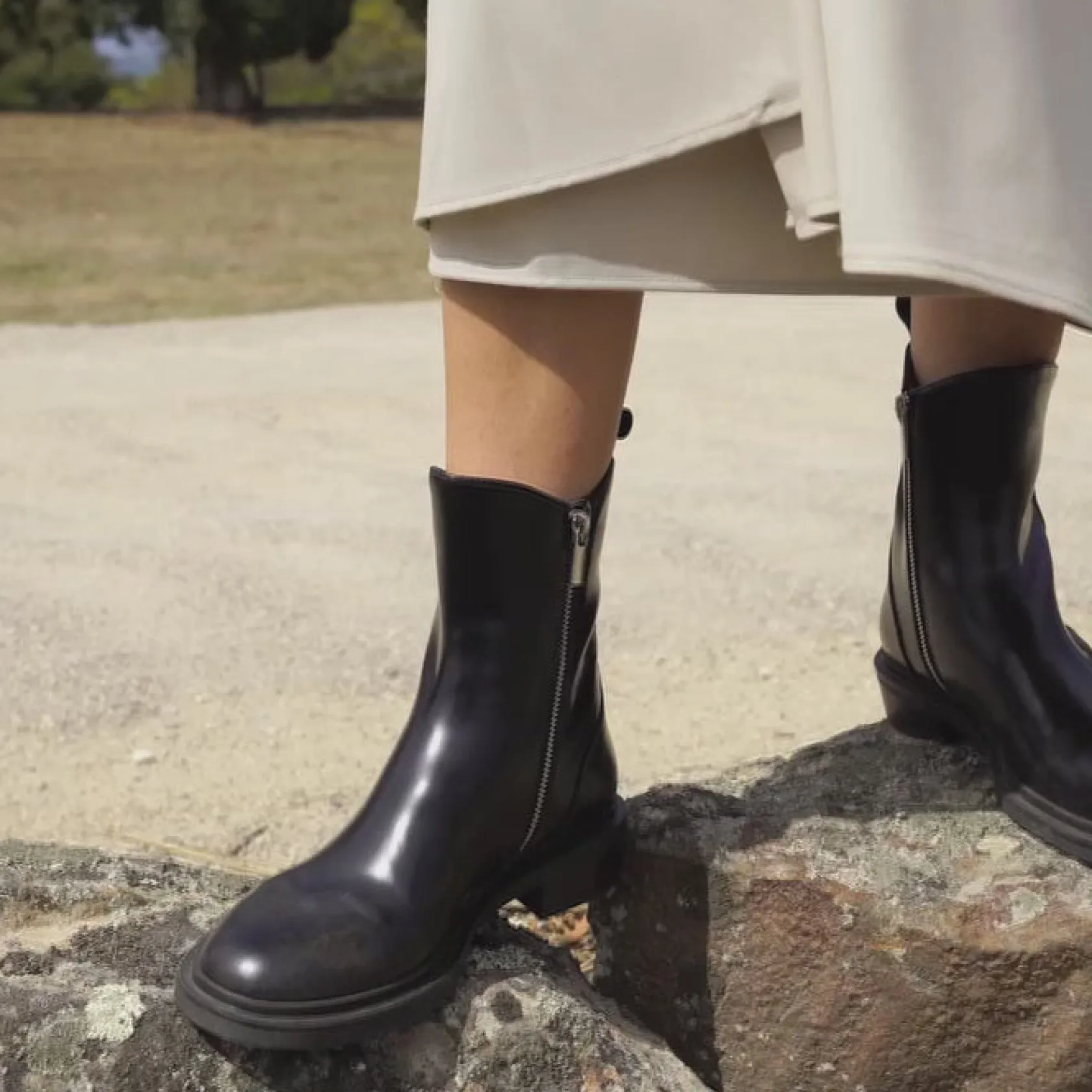 EOS Footwear Ankle Boots>COLLETE ANKLE ZIP BOOTS LEATHER Black-box