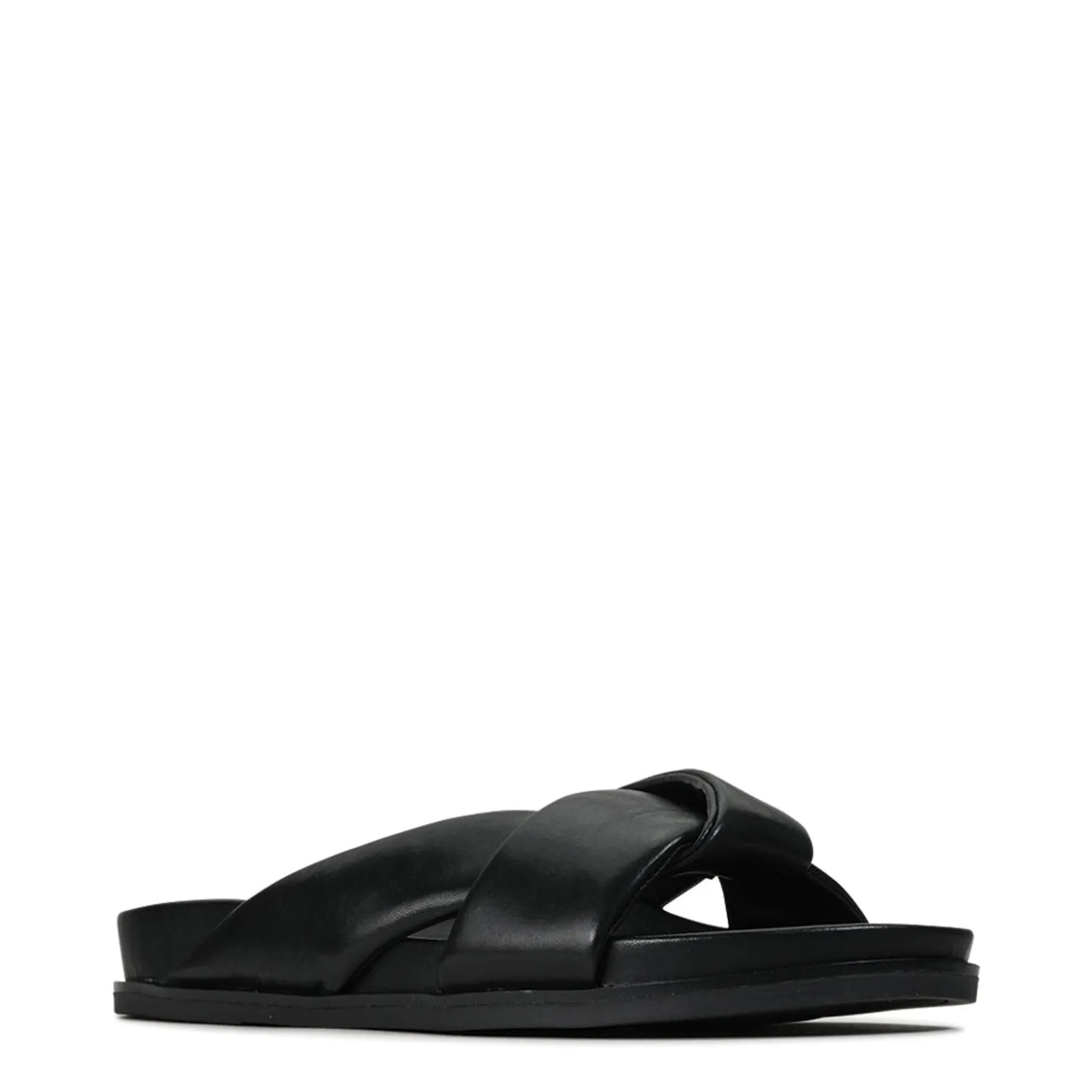 EOS Footwear Ballet Flats & Loafer|Slides>CROSS LEATHER SLIDE SANDALS