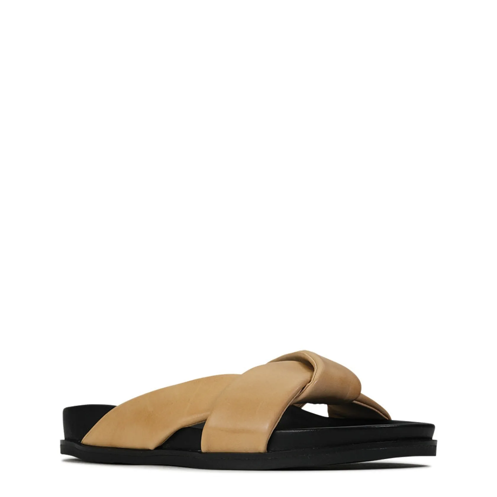 EOS Footwear Ballet Flats & Loafer|Slides>CROSS LEATHER SLIDE SANDALS