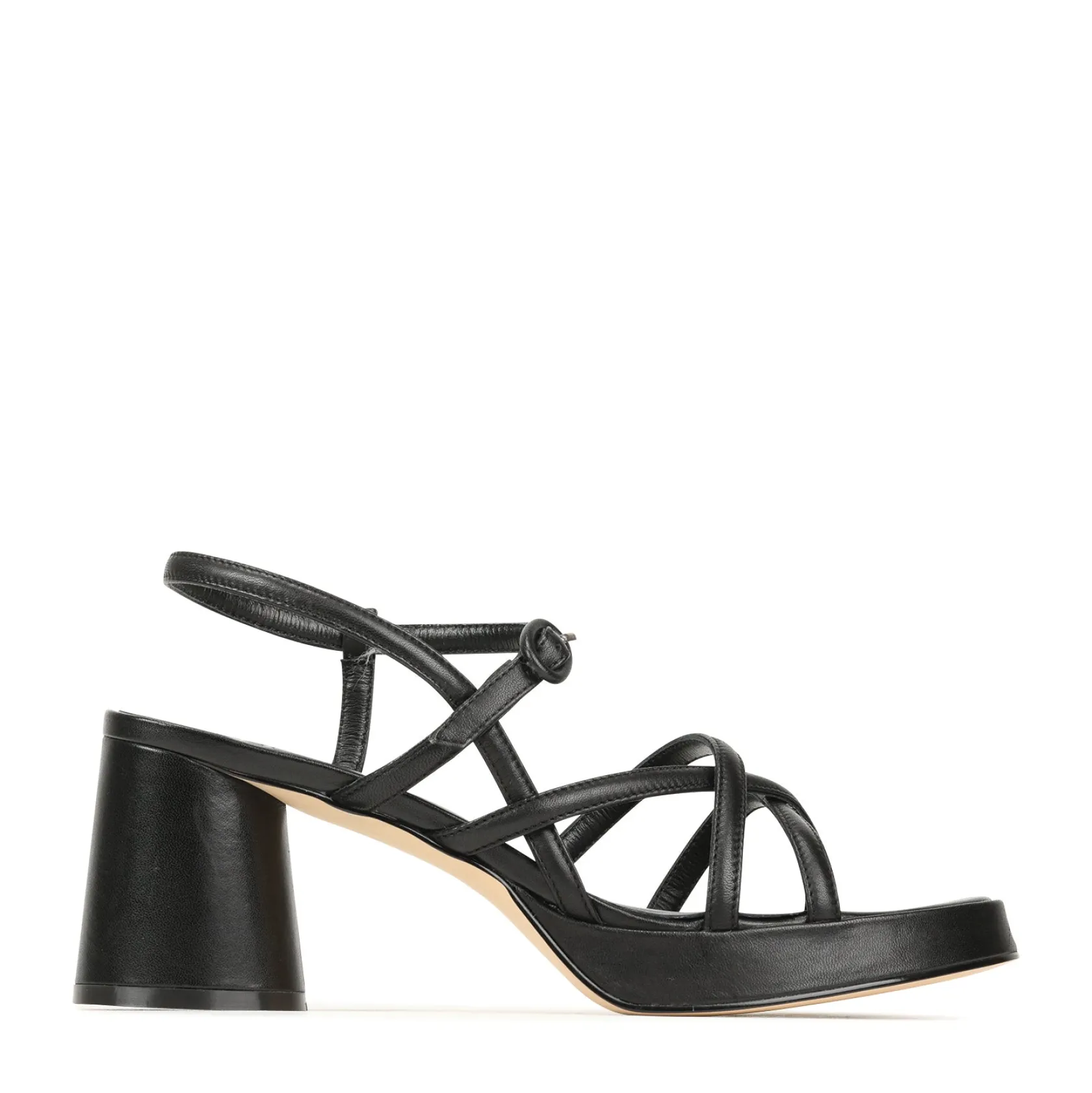 EOS Footwear Block Heels|Heeled Sandals>DORIANO LEATHER HEEL SANDALS