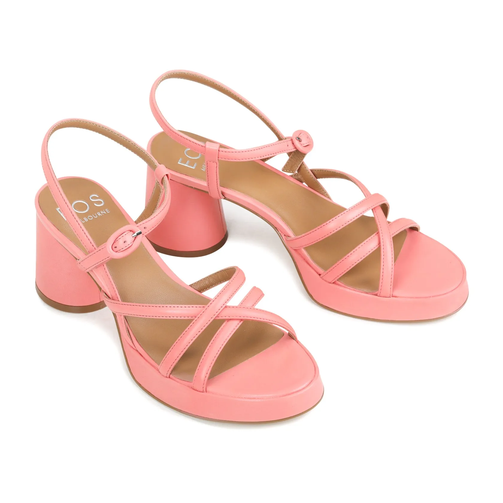 EOS Footwear Block Heels|Heeled Sandals>DORIANO LEATHER HEEL SANDALS