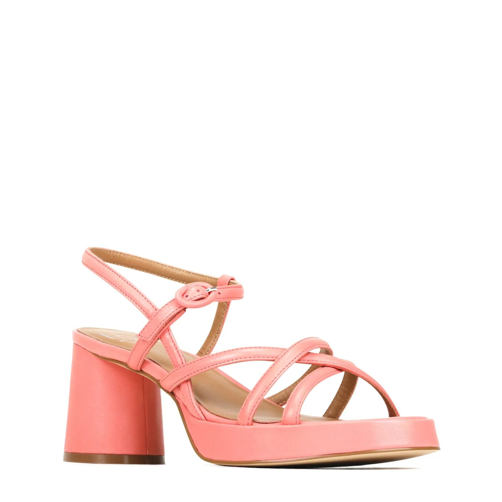 EOS Footwear Block Heels|Heeled Sandals>DORIANO LEATHER HEEL SANDALS