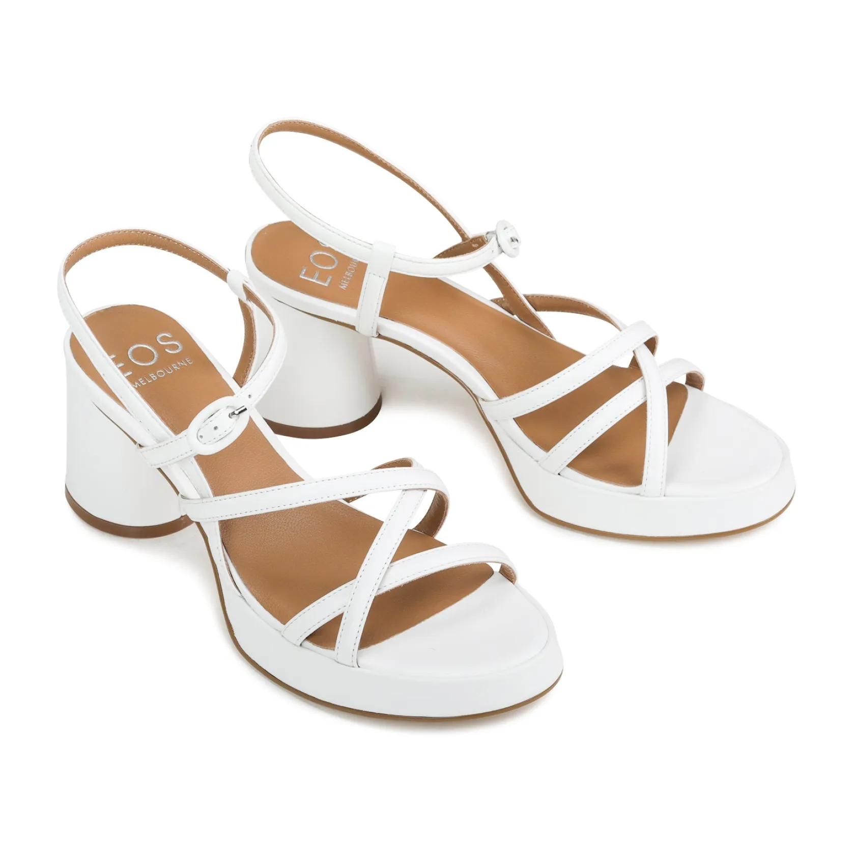 EOS Footwear Block Heels|Heeled Sandals>DORIANO LEATHER HEEL SANDALS