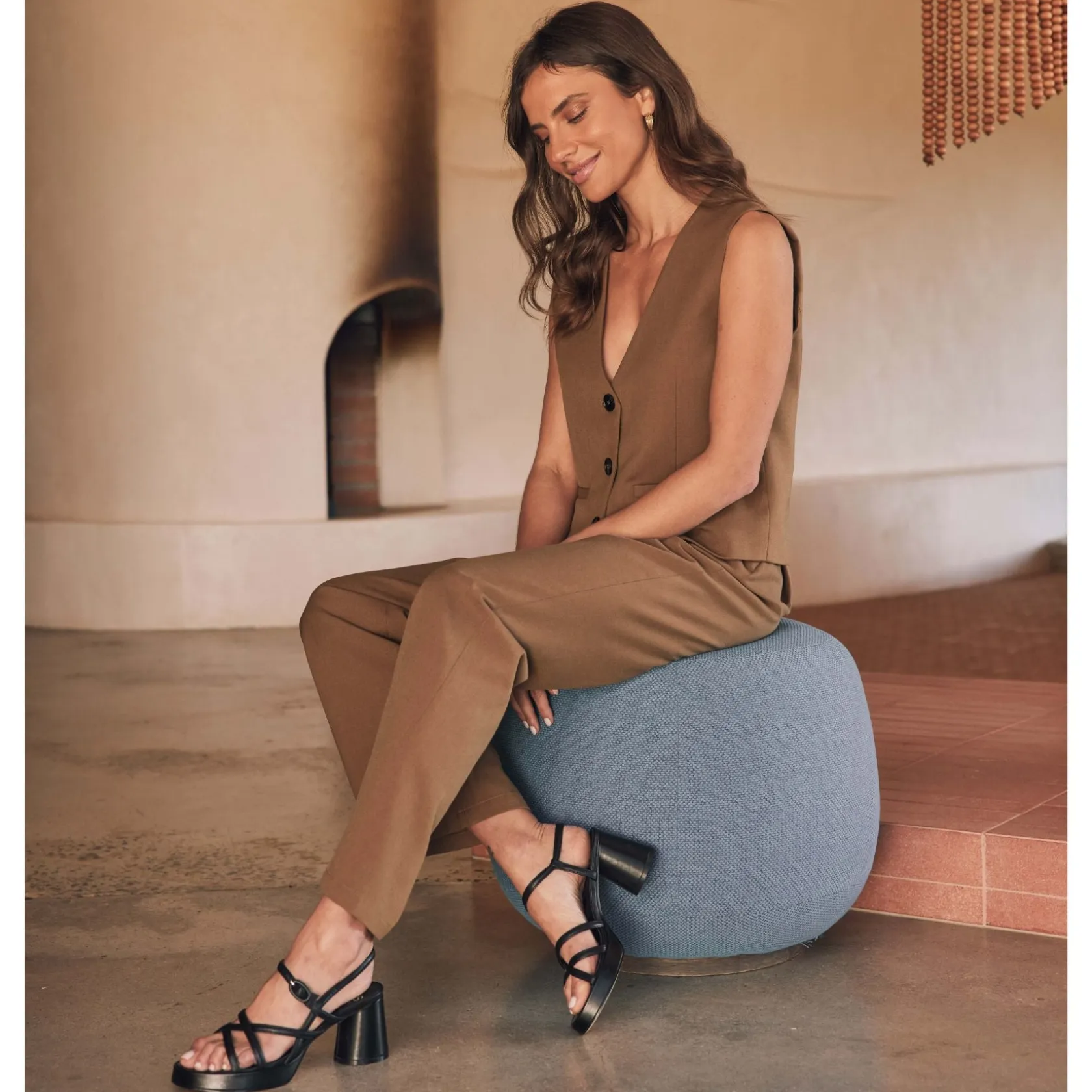 EOS Footwear Block Heels|Heeled Sandals>DORIANO LEATHER HEEL SANDALS