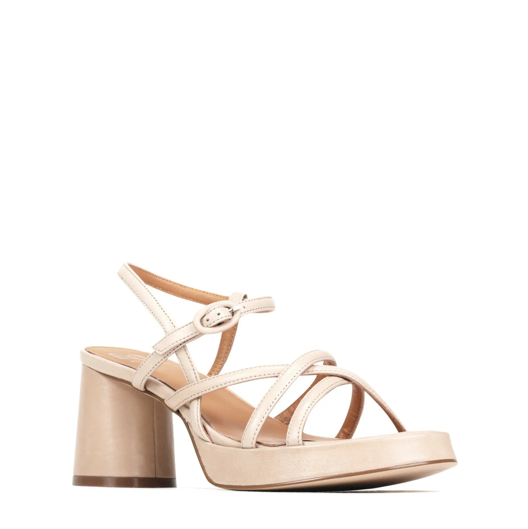 EOS Footwear Block Heels|Heeled Sandals>DORIANO LEATHER HEEL SANDALS