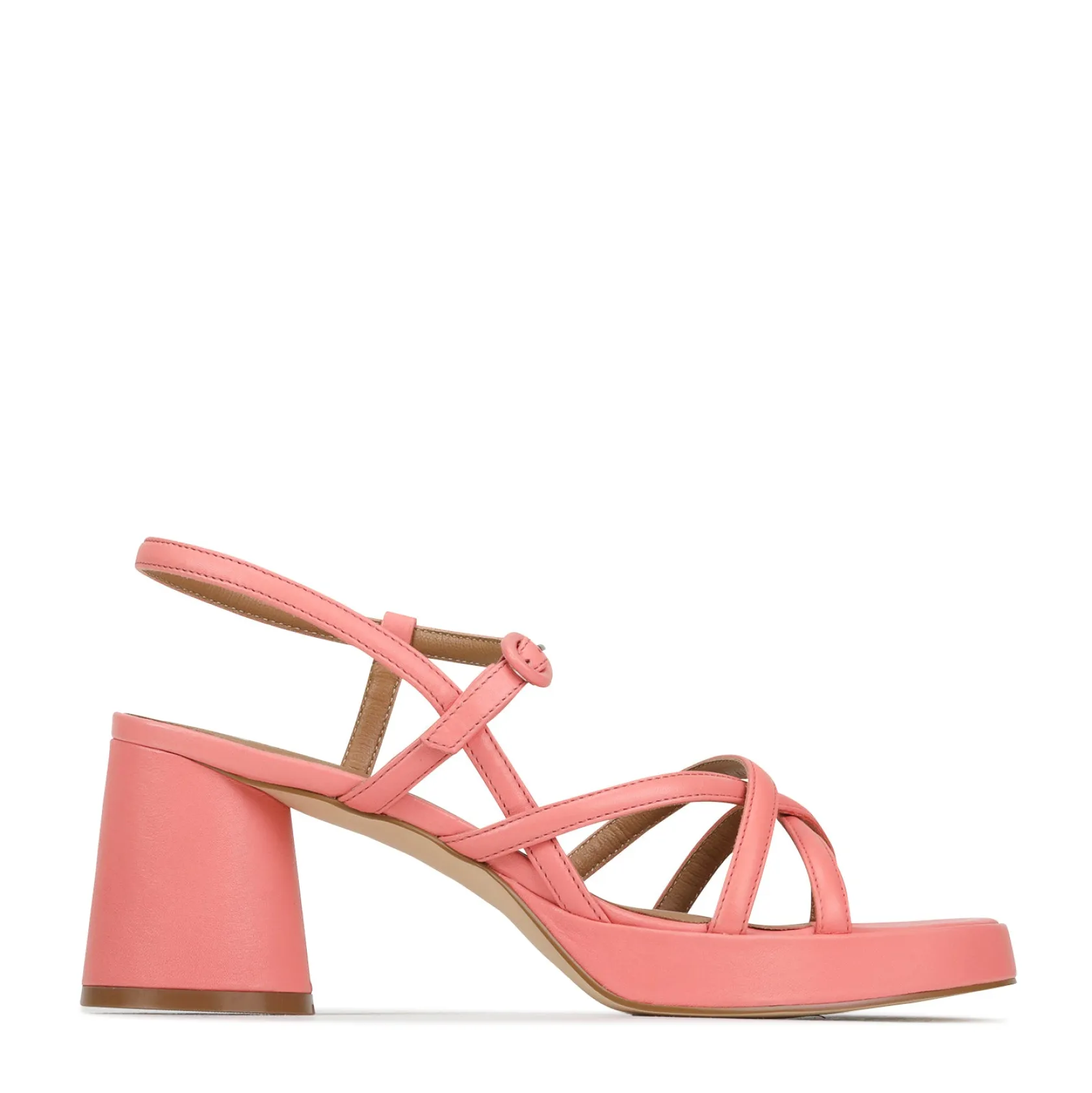 EOS Footwear Block Heels|Heeled Sandals>DORIANO LEATHER HEEL SANDALS