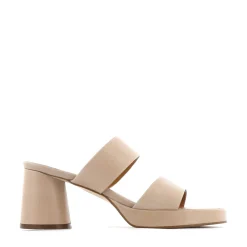EOS Footwear Heeled Sandals|Sandal Heels>DORO LEATHER MULE HEEL SANDALS