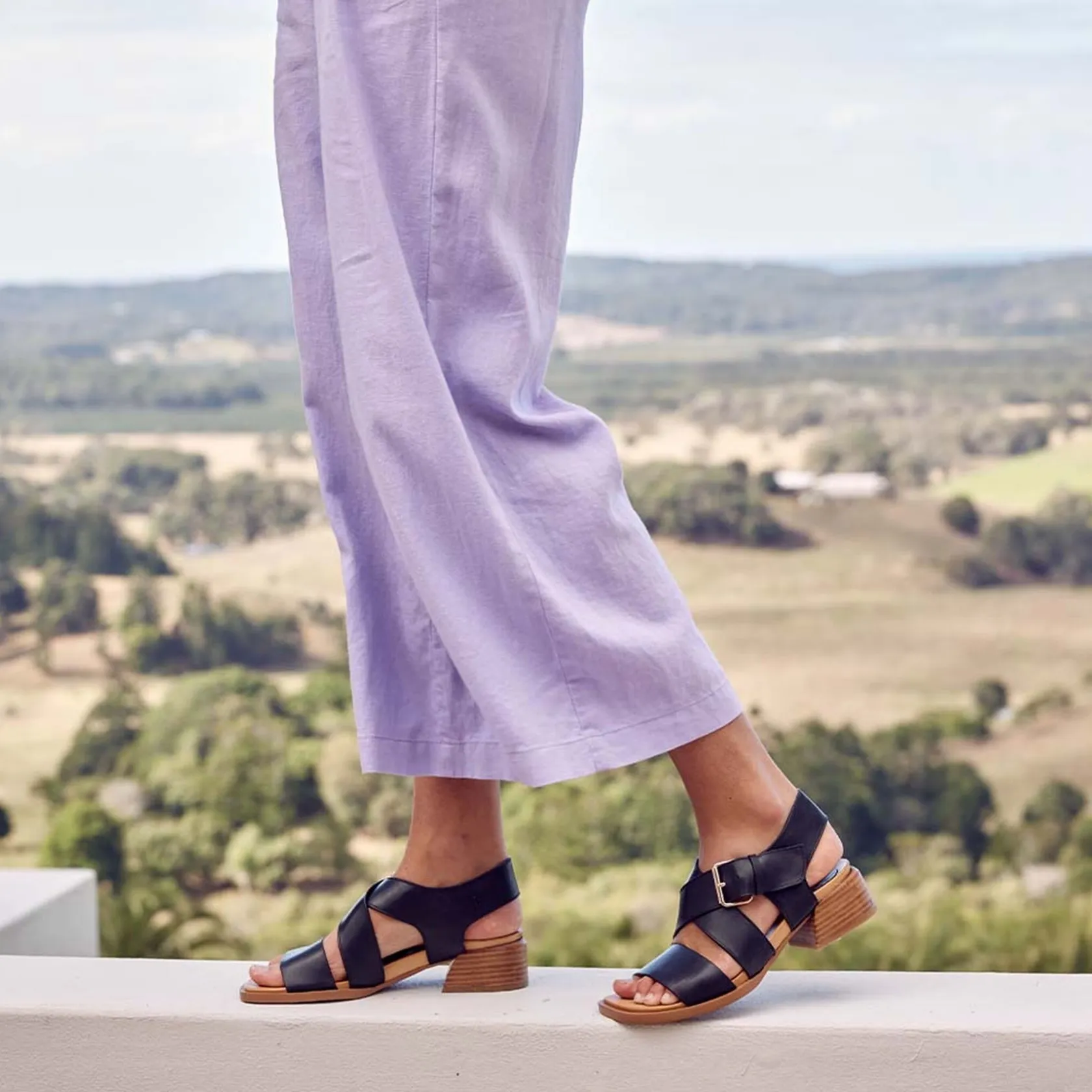 EOS Footwear Heeled Sandals|Sandal Heels>ELLI ANKLE STRAP SANDALS LEATHER