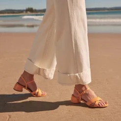 EOS Footwear Heeled Sandals|Sandal Heels>FIORA LEATHER BLOCK HEEL SANDALS
