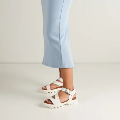 EOS Footwear Heeled Sandals|Sandal Heels>FLIGHER PLATFORM SANDALS LEATHER White