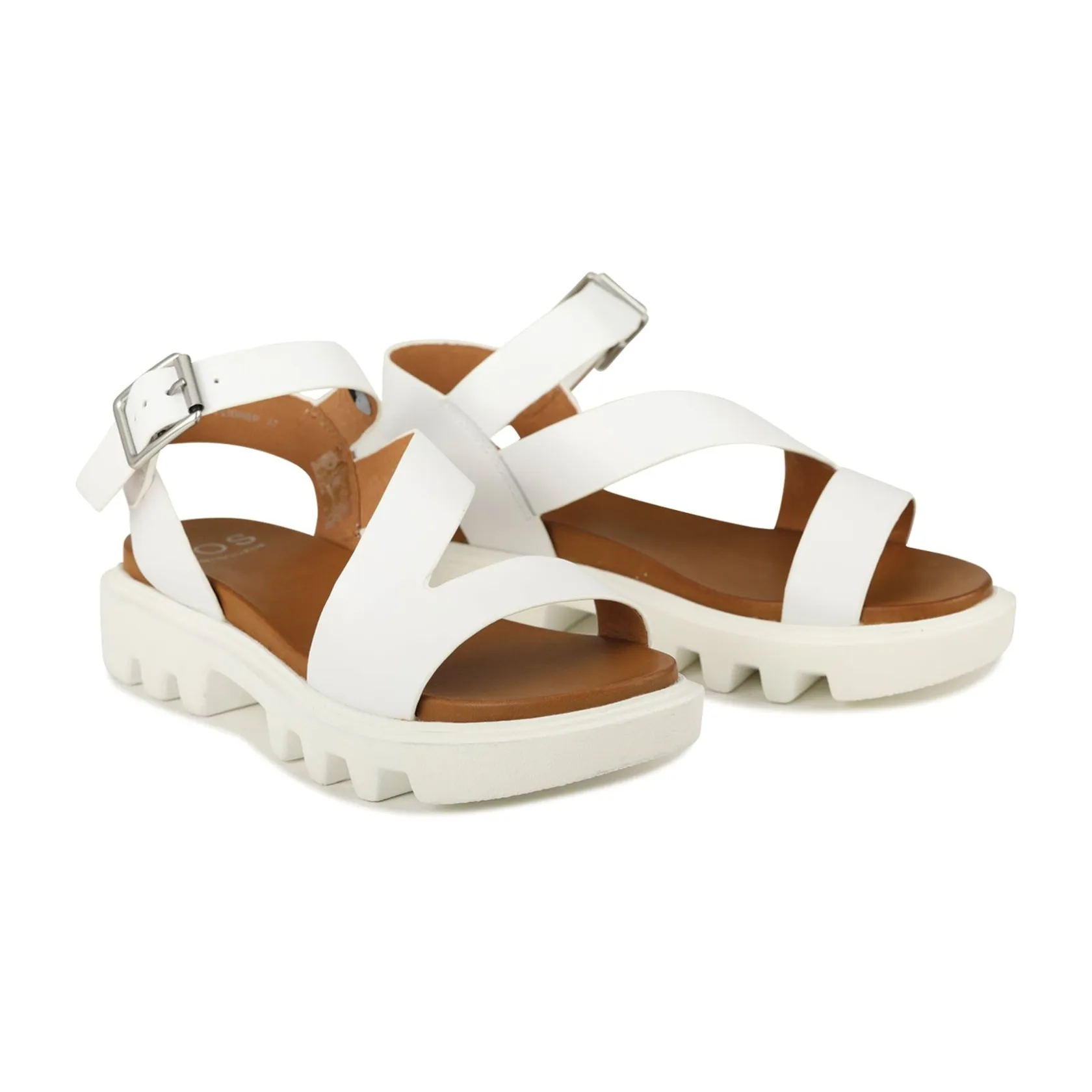 EOS Footwear Heeled Sandals|Sandal Heels>FLIGHER PLATFORM SANDALS LEATHER White