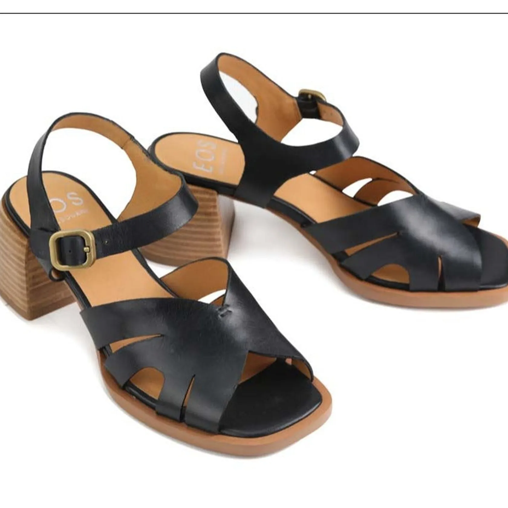 EOS Footwear Block Heels|Heeled Sandals>ISA LOW HEEL SANDALS LEATHER