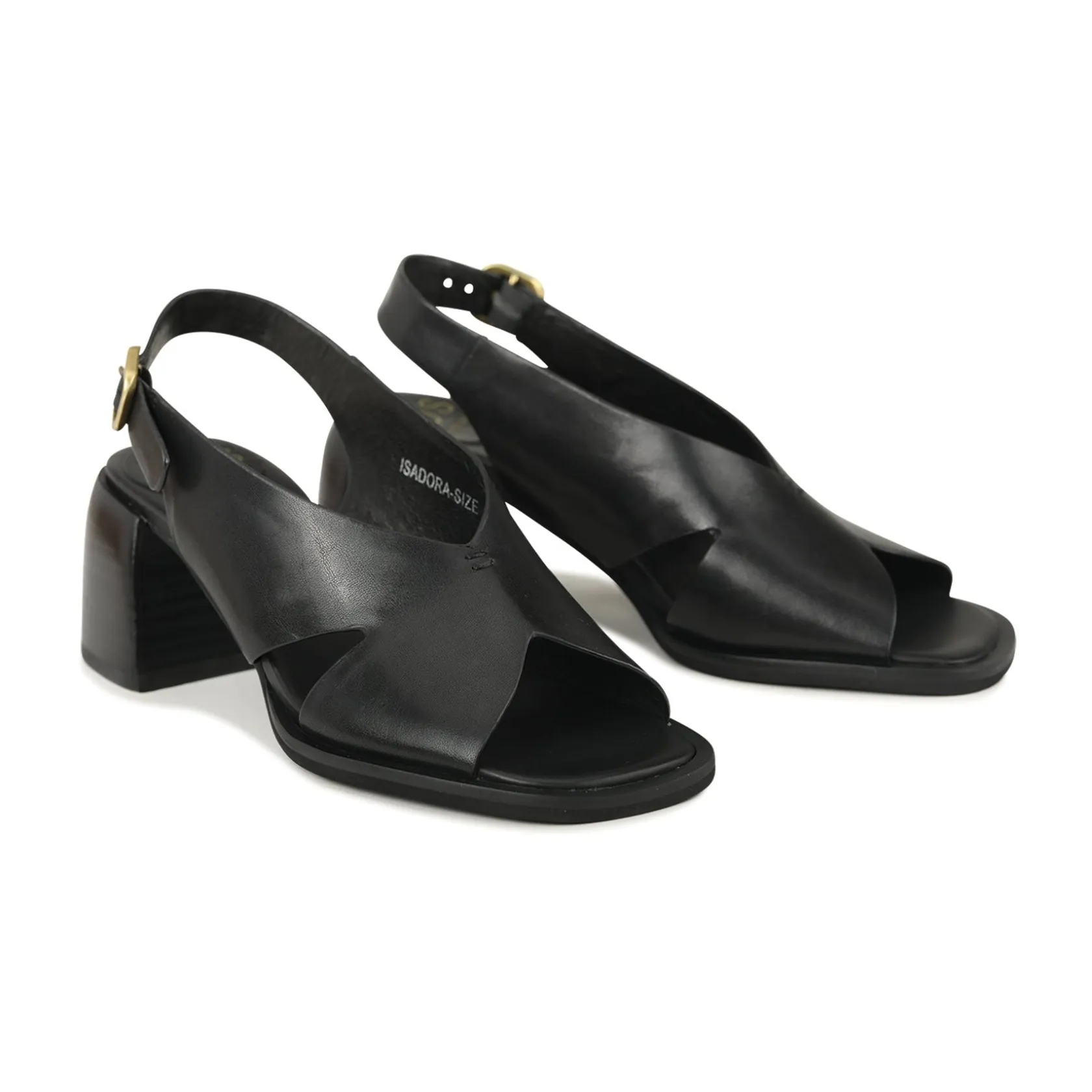 EOS Footwear Block Heels|Heeled Sandals>ISADORA LEATHER BLOCK HEEL SANDALS
