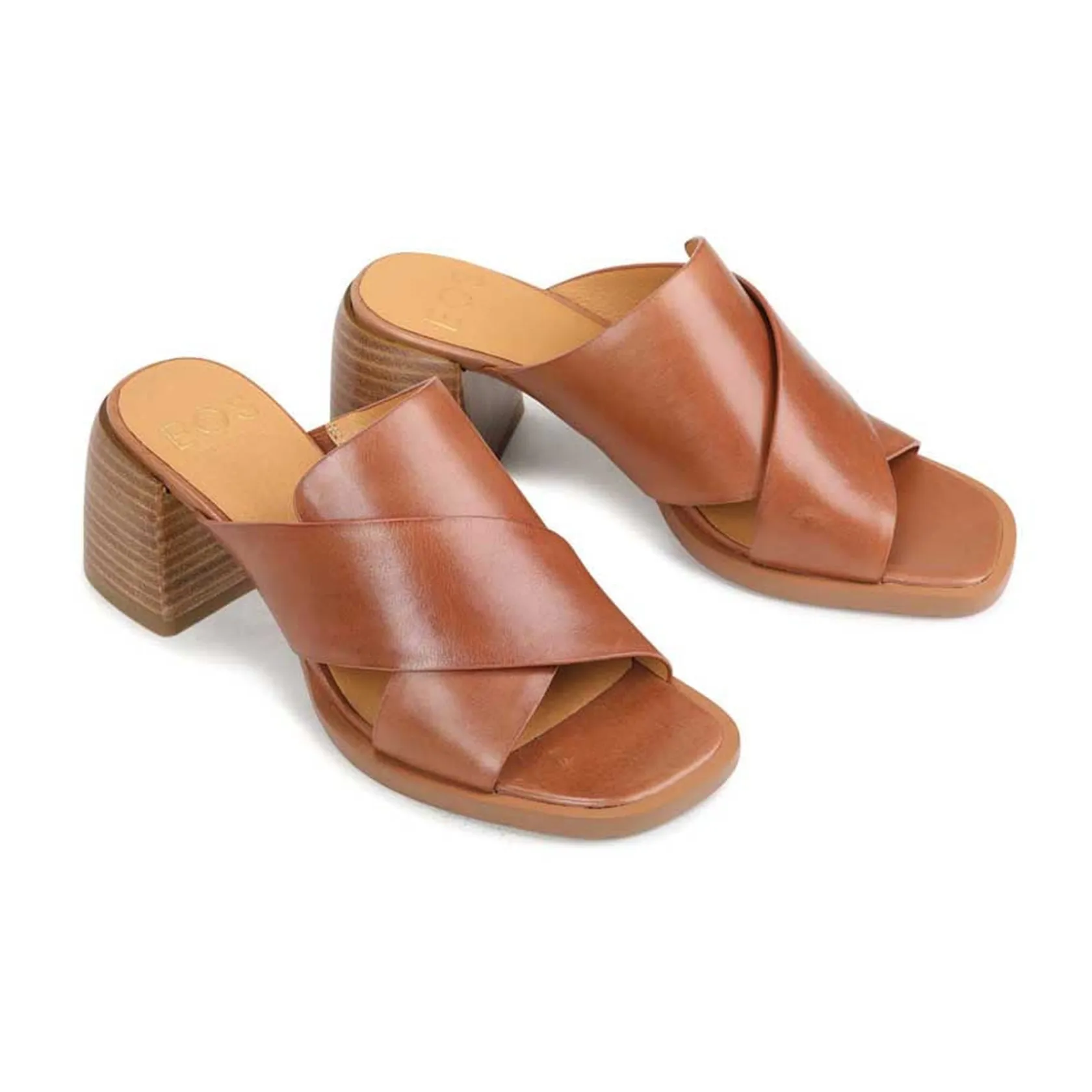 EOS Footwear Block Heels|Heeled Sandals>ISO LEATHER BLOCK HEEL SANDALS