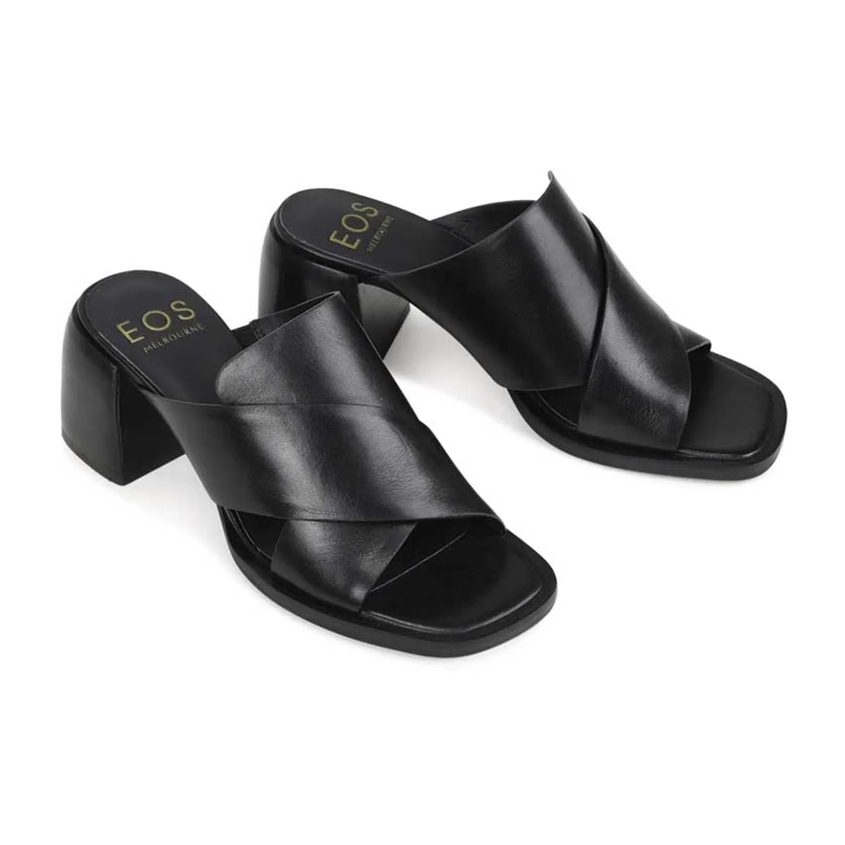EOS Footwear Block Heels|Heeled Sandals>ISO LEATHER BLOCK HEEL SANDALS