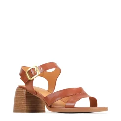 EOS Footwear Block Heels|Heeled Sandals>ISOKEN LEATHER BLOCK HEEL SANDALS