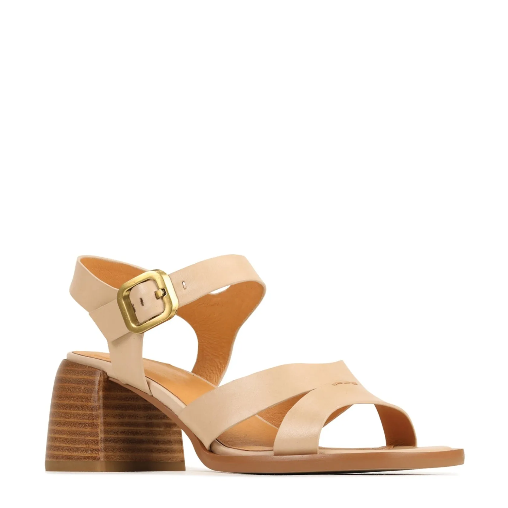 EOS Footwear Block Heels|Heeled Sandals>ISOKEN LEATHER BLOCK HEEL SANDALS
