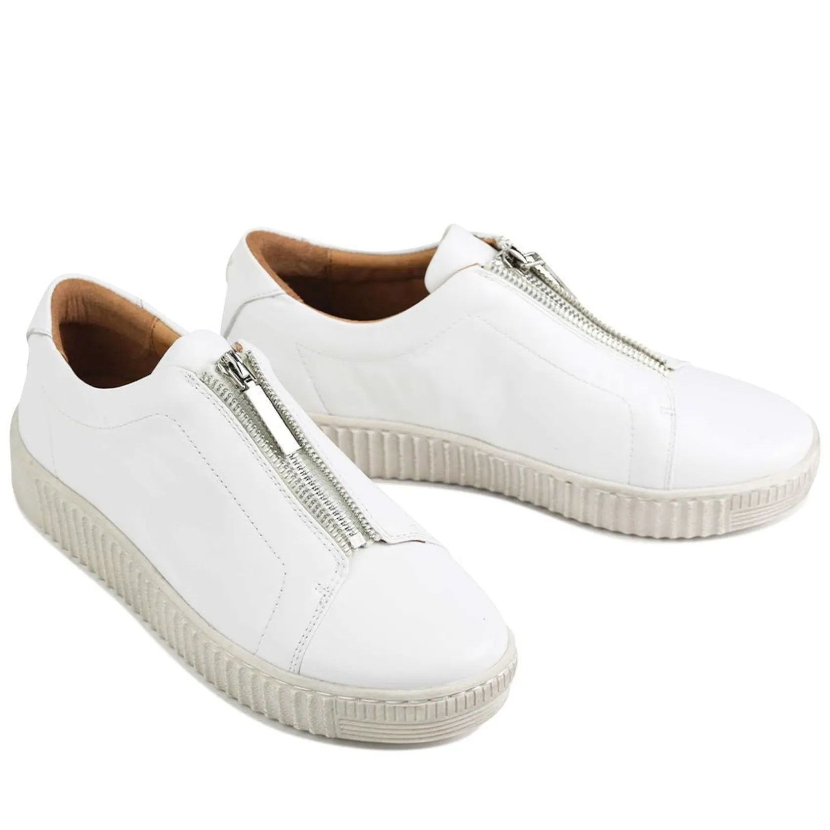 EOS Footwear Flat Sneakers>JOYA CHUNKY ZIPPER SNEAKERS LEATHER