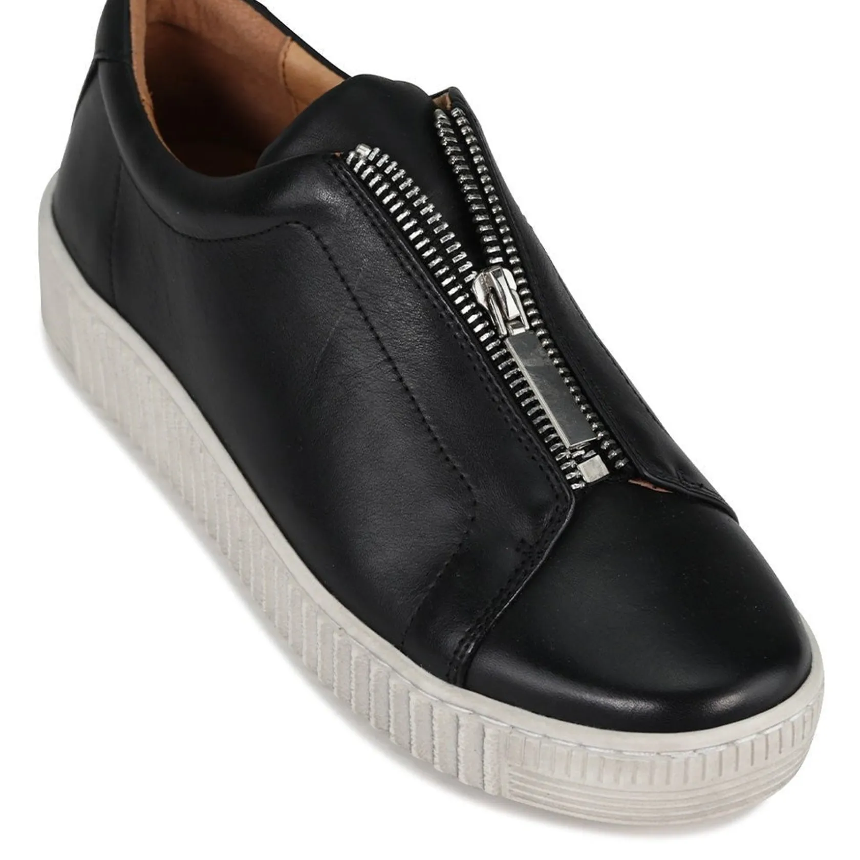 EOS Footwear Flat Sneakers>JOYA CHUNKY ZIPPER SNEAKERS LEATHER