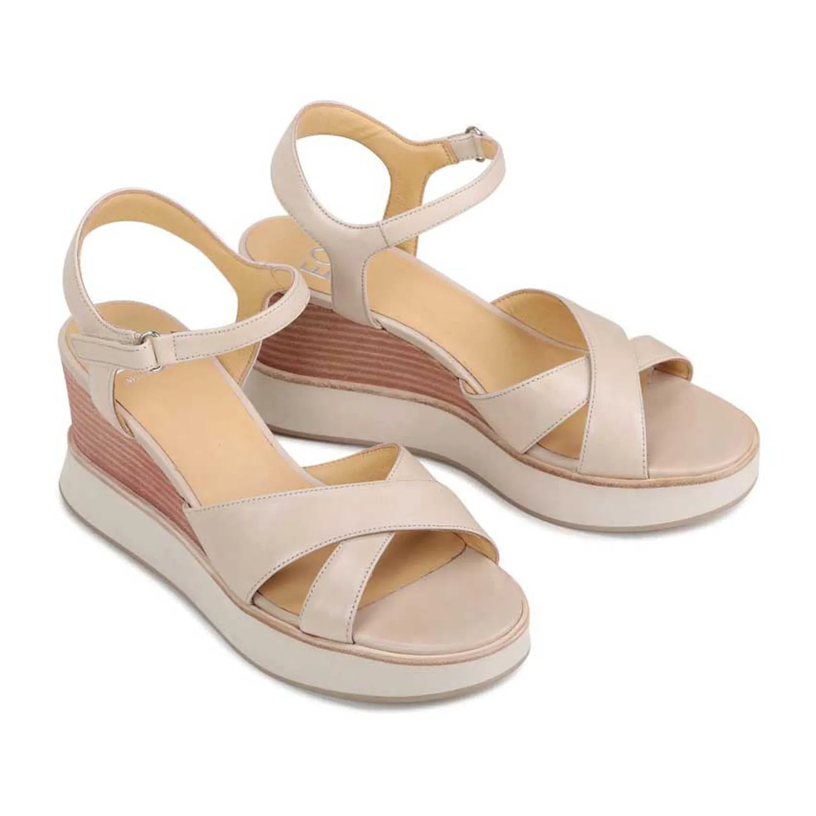 EOS Footwear Wedges & Espadrilles|Heeled Sandals>JUN LEATHER WEDGE SANDALS