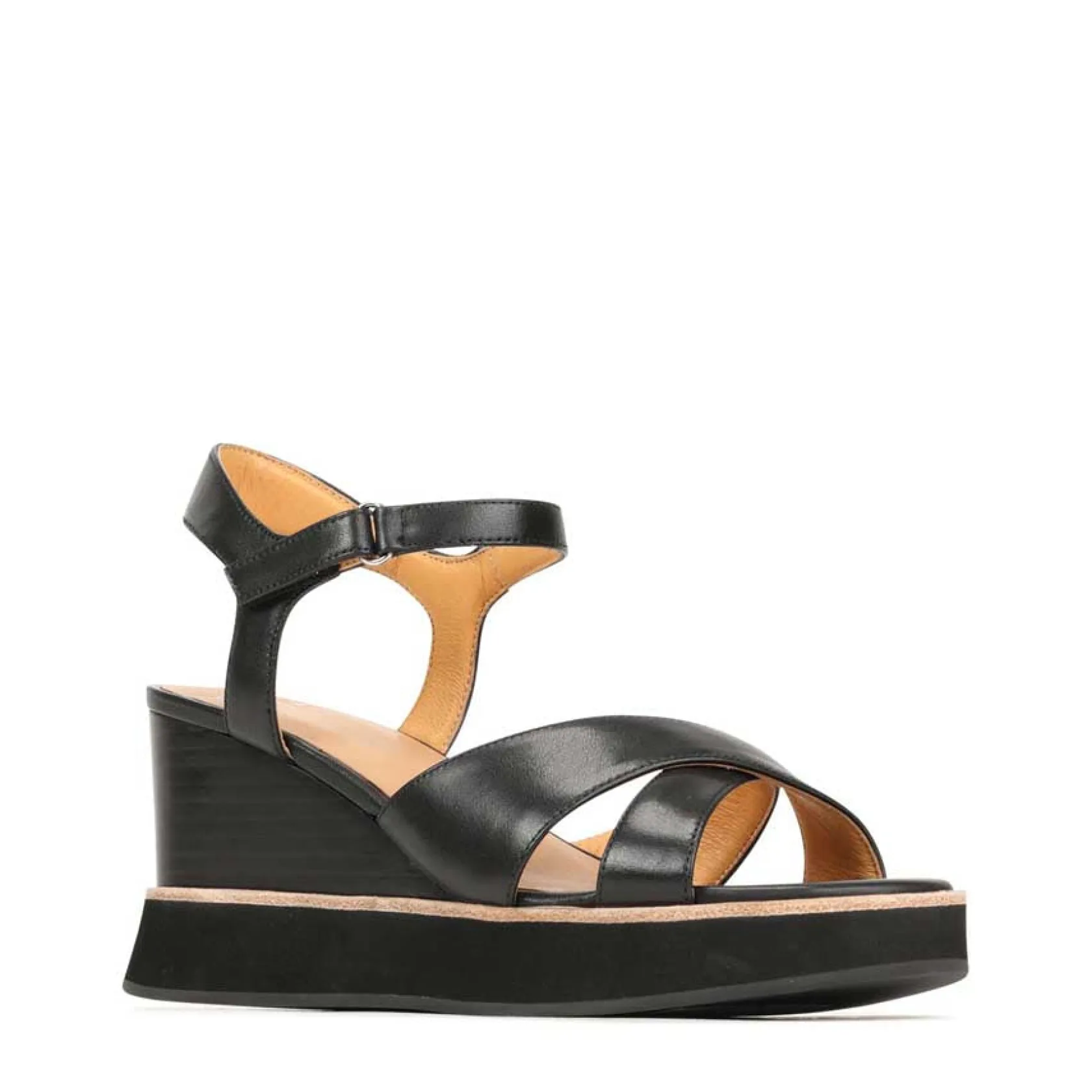 EOS Footwear Wedges & Espadrilles|Heeled Sandals>JUN LEATHER WEDGE SANDALS