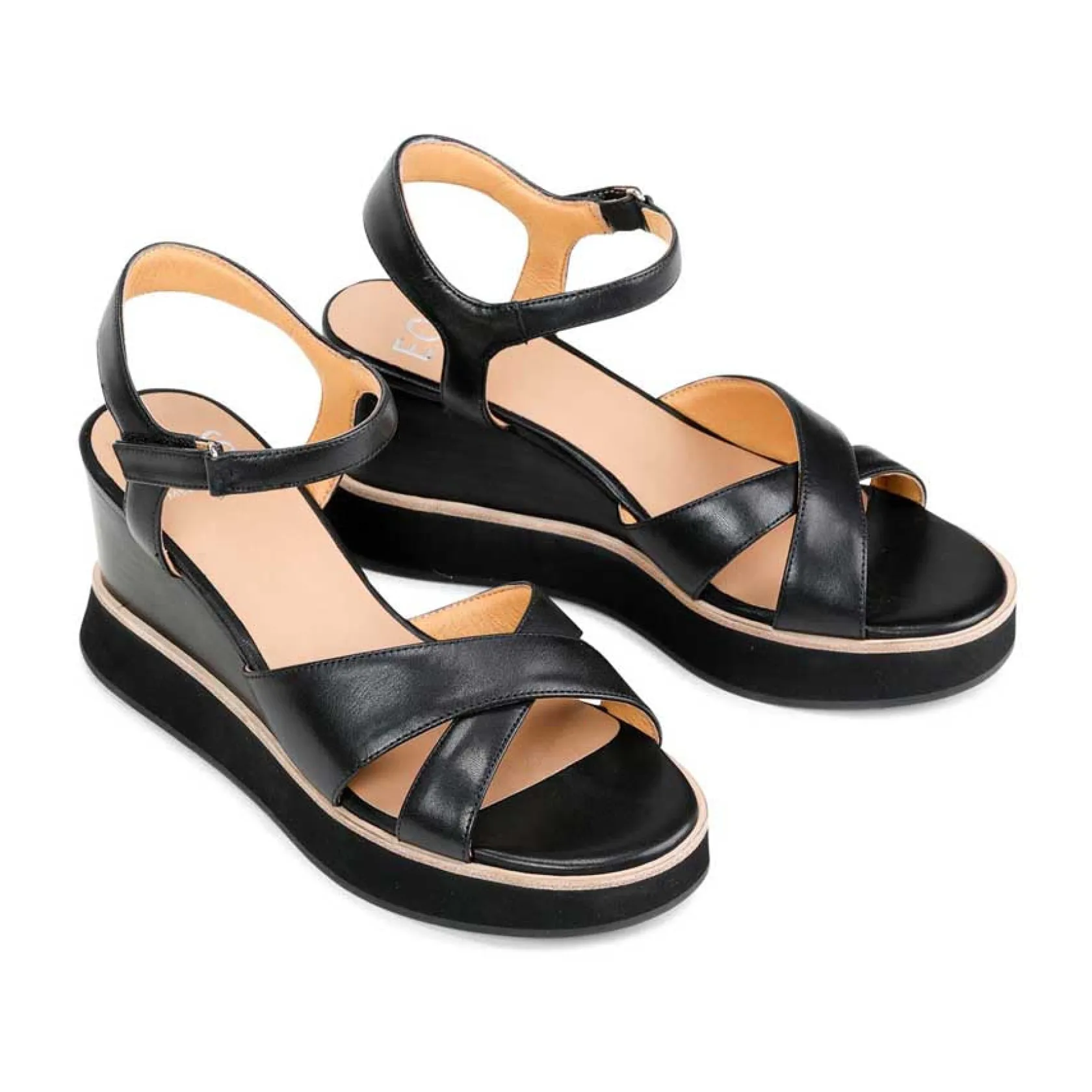 EOS Footwear Wedges & Espadrilles|Heeled Sandals>JUN LEATHER WEDGE SANDALS