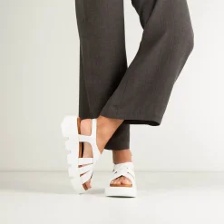 EOS Footwear Wedges & Espadrilles|Heeled Sandals>KAILYN PLATFORM ANKLE STRAP SANDALS LEATHER