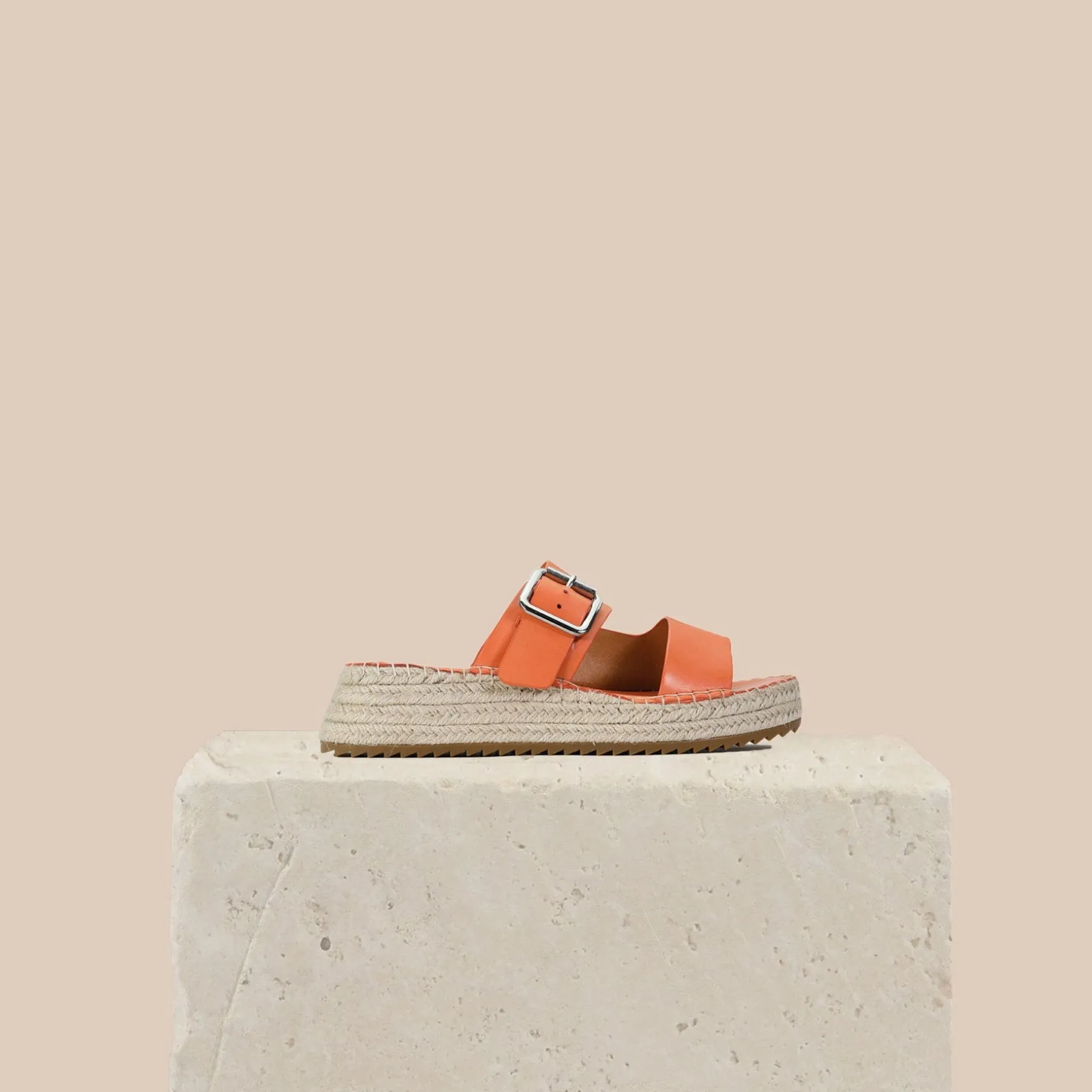 EOS Footwear Wedges & Espadrilles|Slides & Mules>LAROSSA LEATHER ESPADRILLE SLIDE
