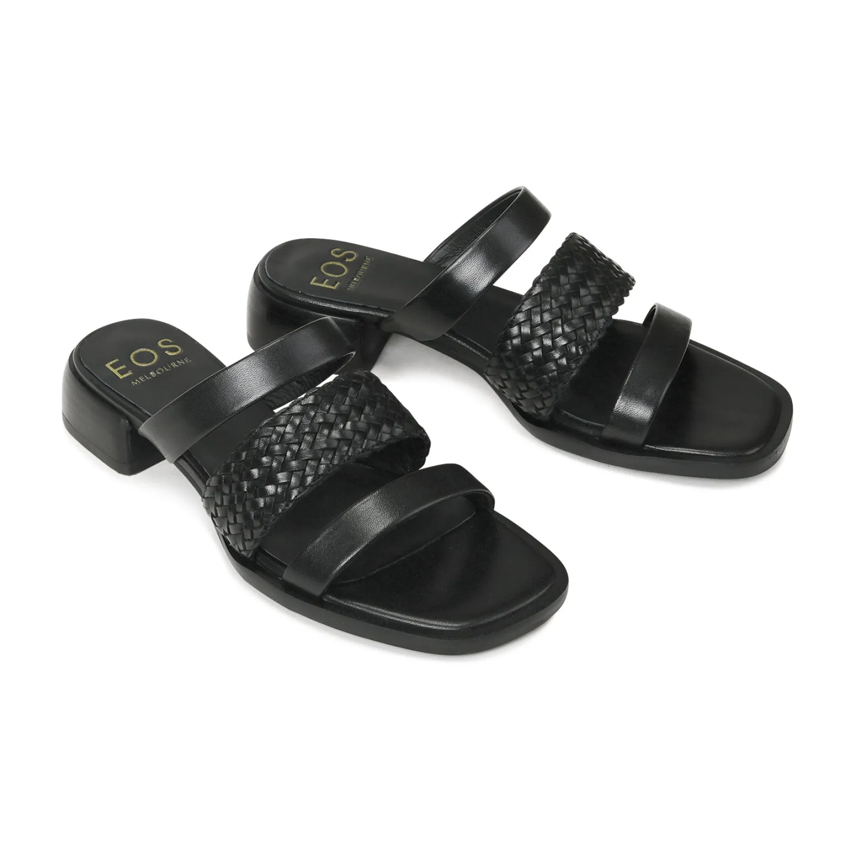 EOS Footwear Block Heels|Heeled Sandals>LATTICE LEATHER BLOCK HEEL SANDALS