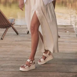 EOS Footwear Wedges & Espadrilles|Heeled Sandals>MENORCA LEATHER WEDGE SANDALS
