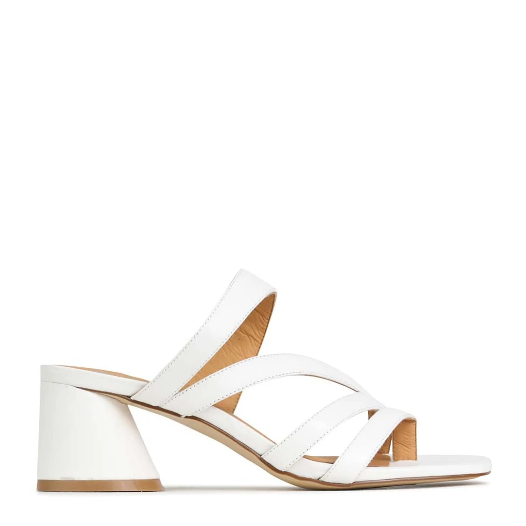 EOS Footwear Block Heels|Heeled Sandals>PERRI SLIP-ON HEEL SANDALS LEATHER
