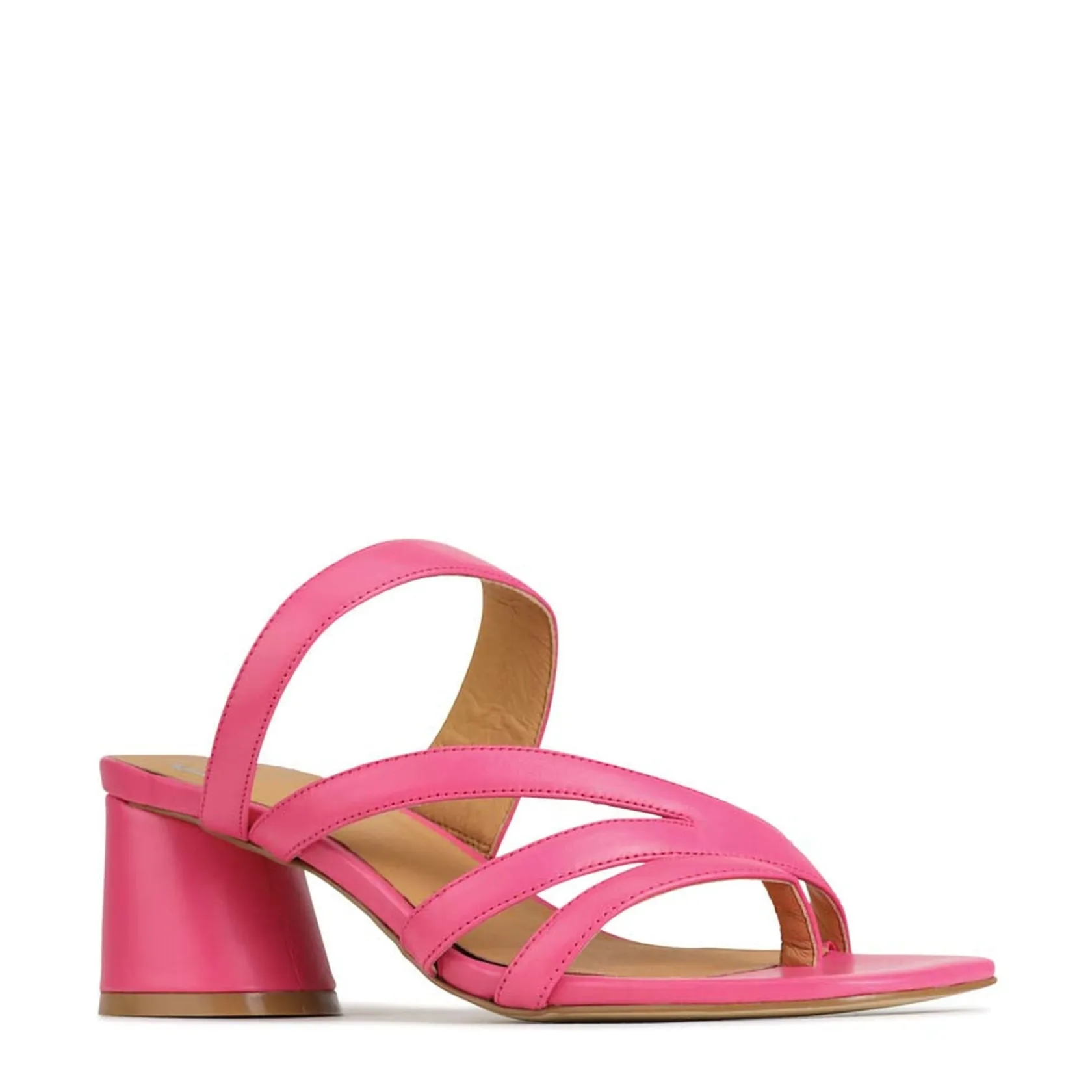EOS Footwear Block Heels|Heeled Sandals>PERRI SLIP-ON HEEL SANDALS LEATHER