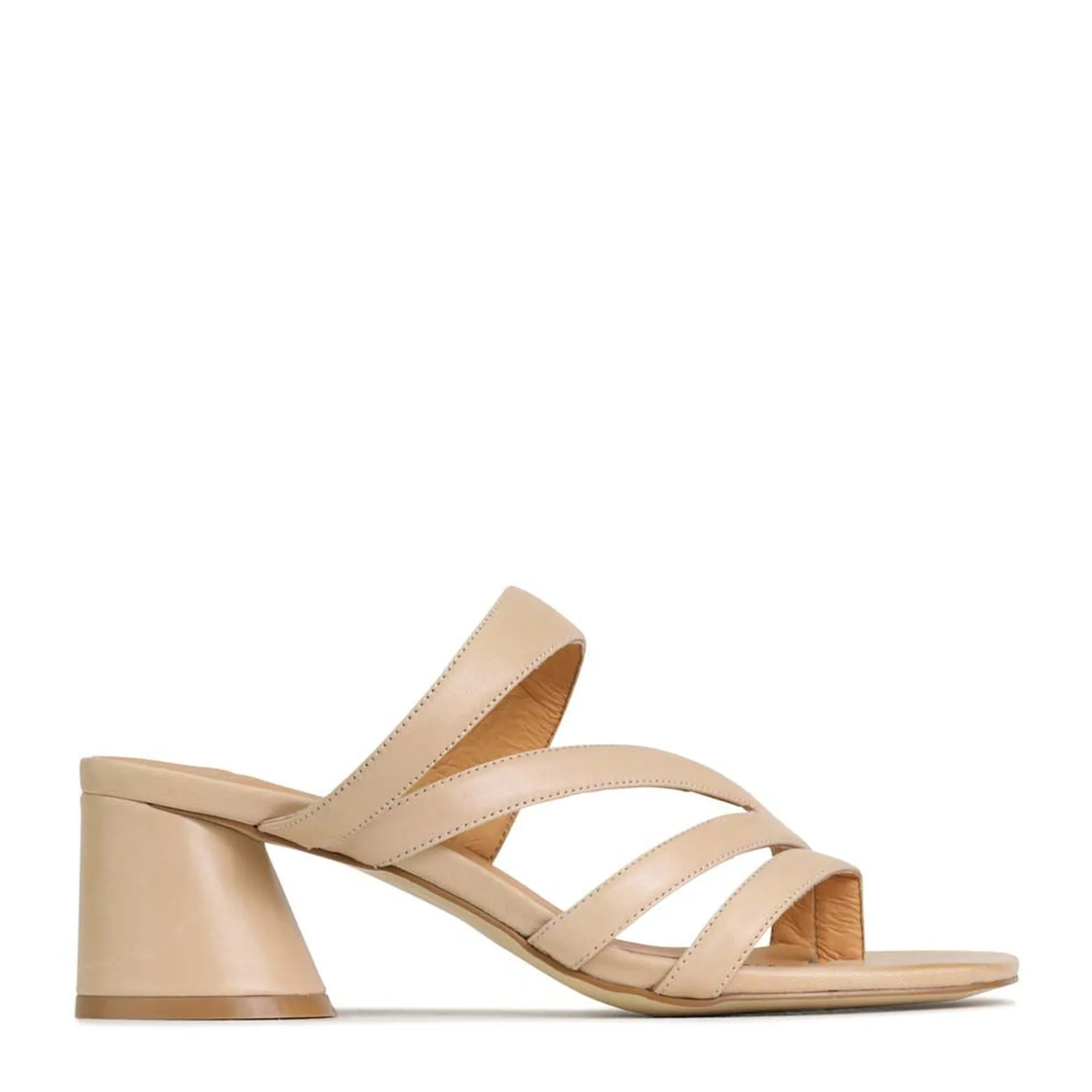 EOS Footwear Block Heels|Heeled Sandals>PERRI SLIP-ON HEEL SANDALS LEATHER
