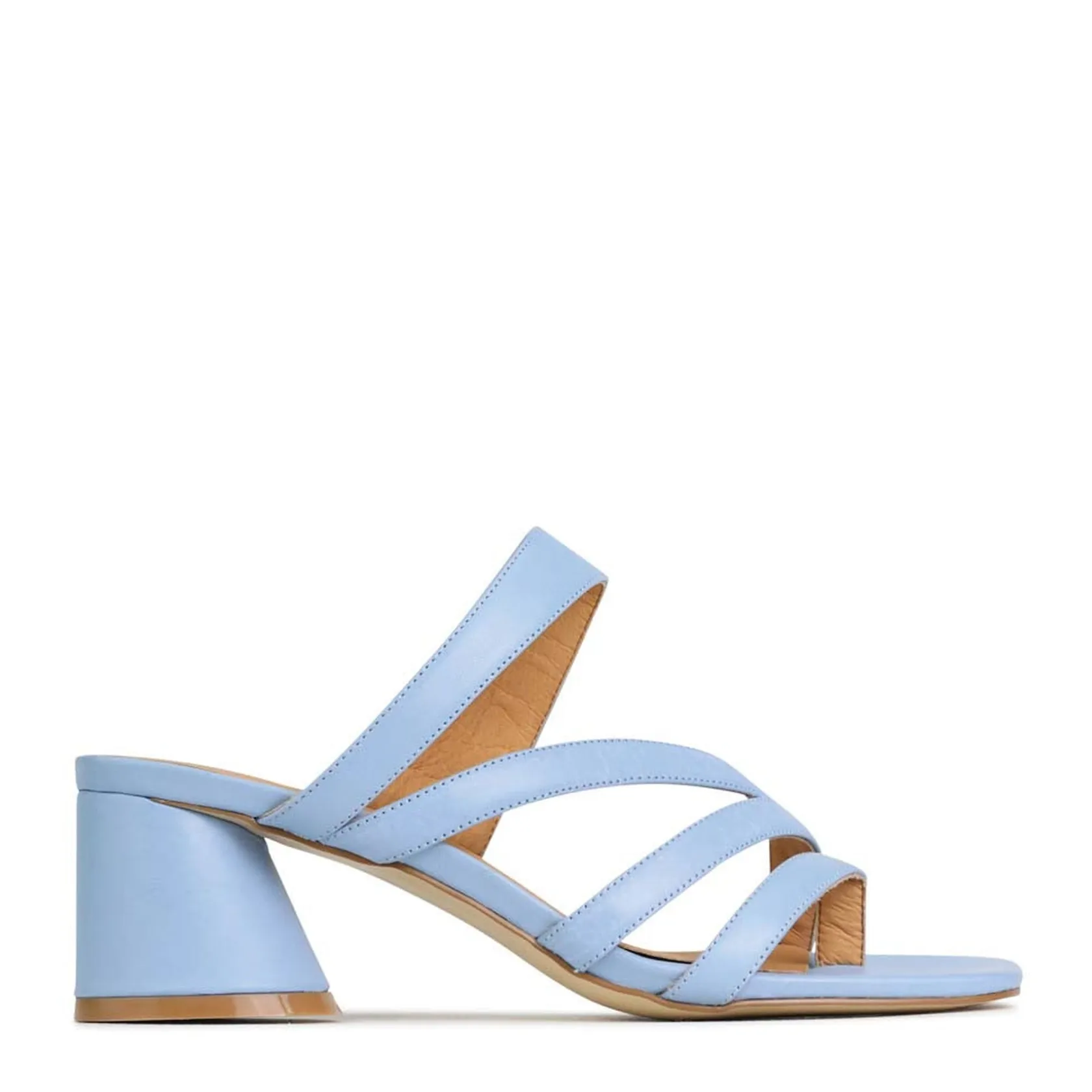 EOS Footwear Block Heels|Heeled Sandals>PERRI SLIP-ON HEEL SANDALS LEATHER