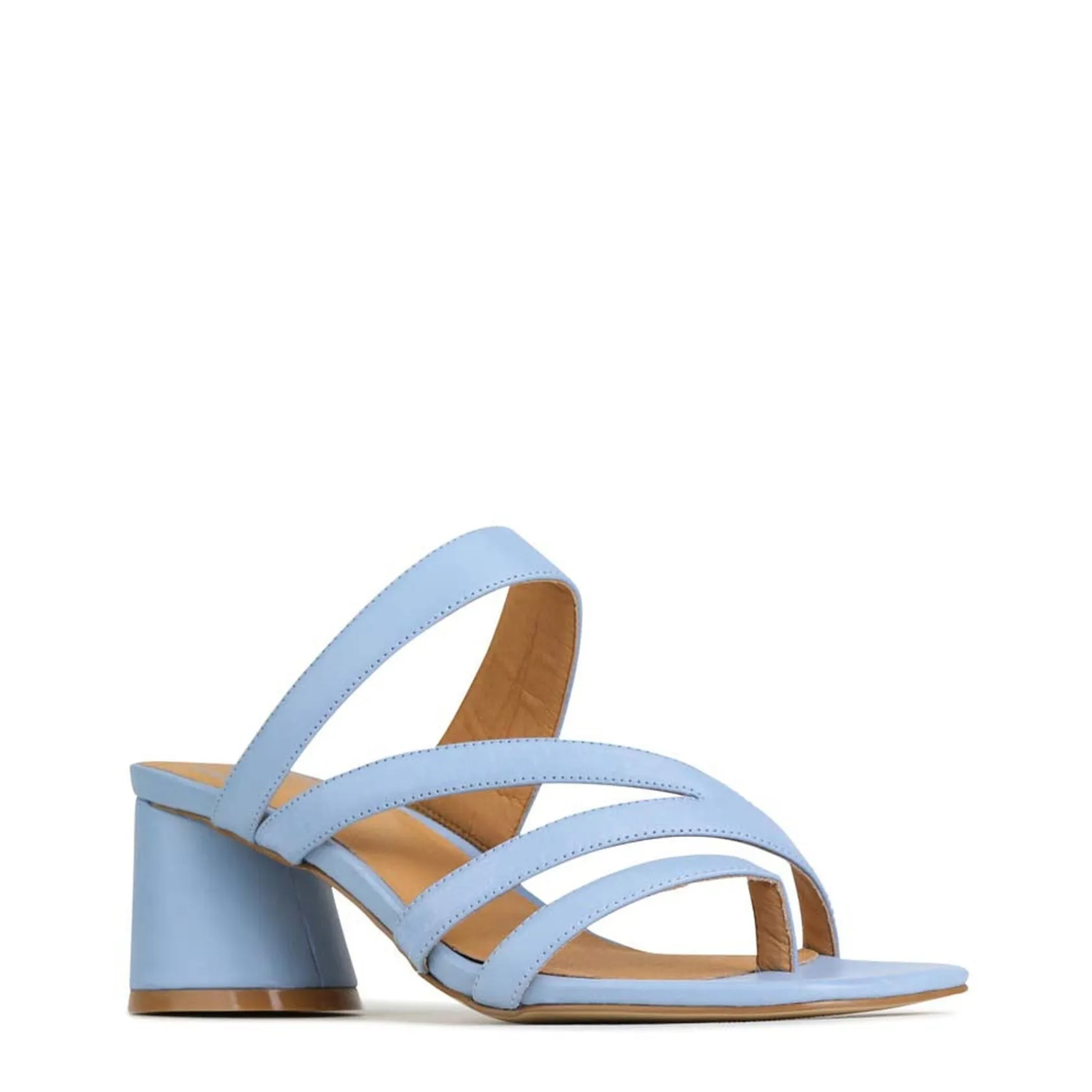 EOS Footwear Block Heels|Heeled Sandals>PERRI SLIP-ON HEEL SANDALS LEATHER