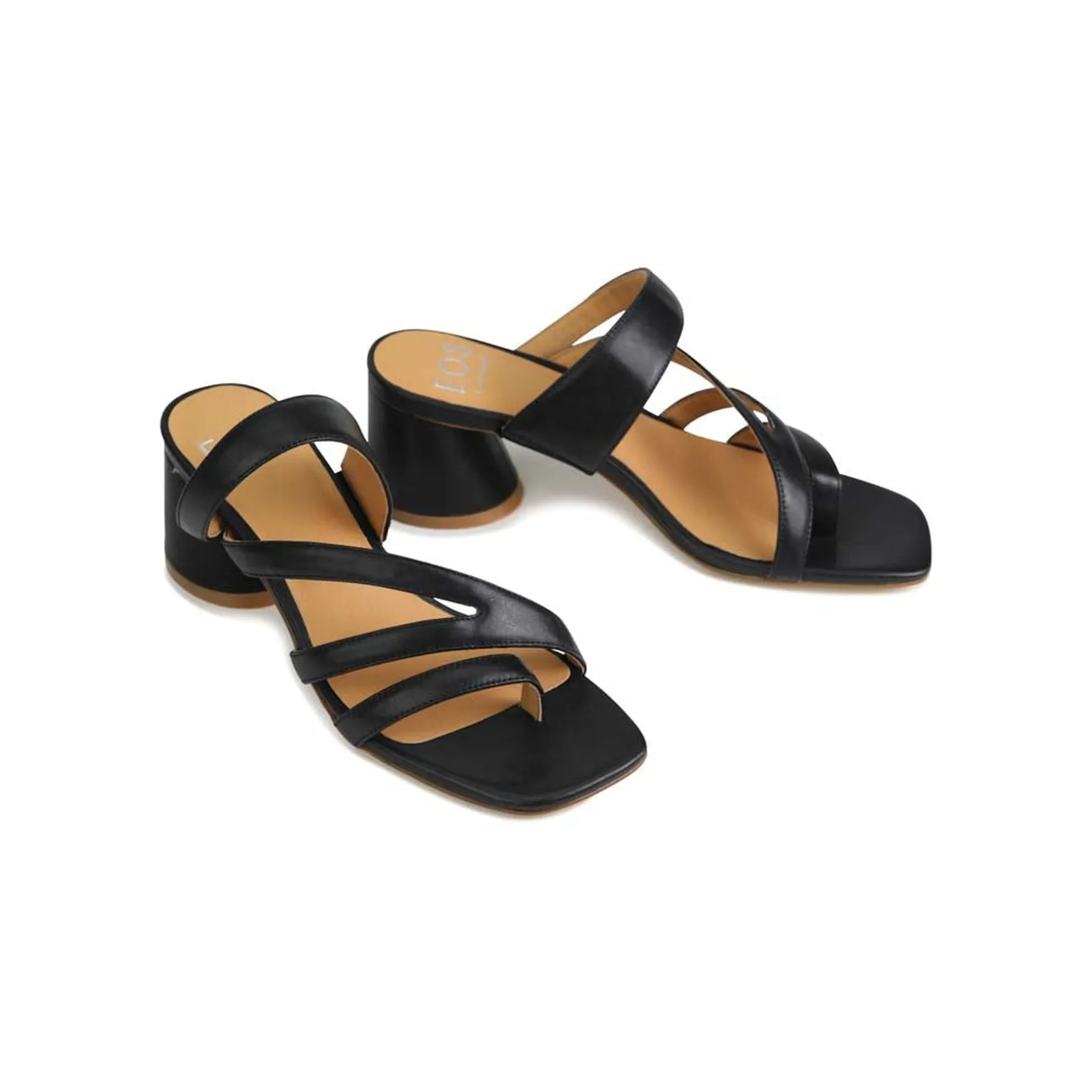 EOS Footwear Block Heels|Heeled Sandals>PERRI SLIP-ON HEEL SANDALS LEATHER