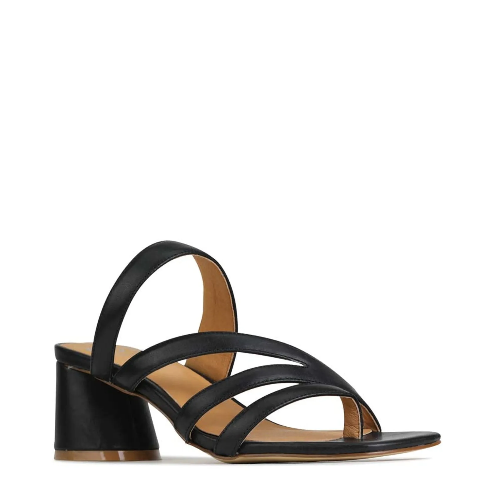 EOS Footwear Block Heels|Heeled Sandals>PERRI SLIP-ON HEEL SANDALS LEATHER