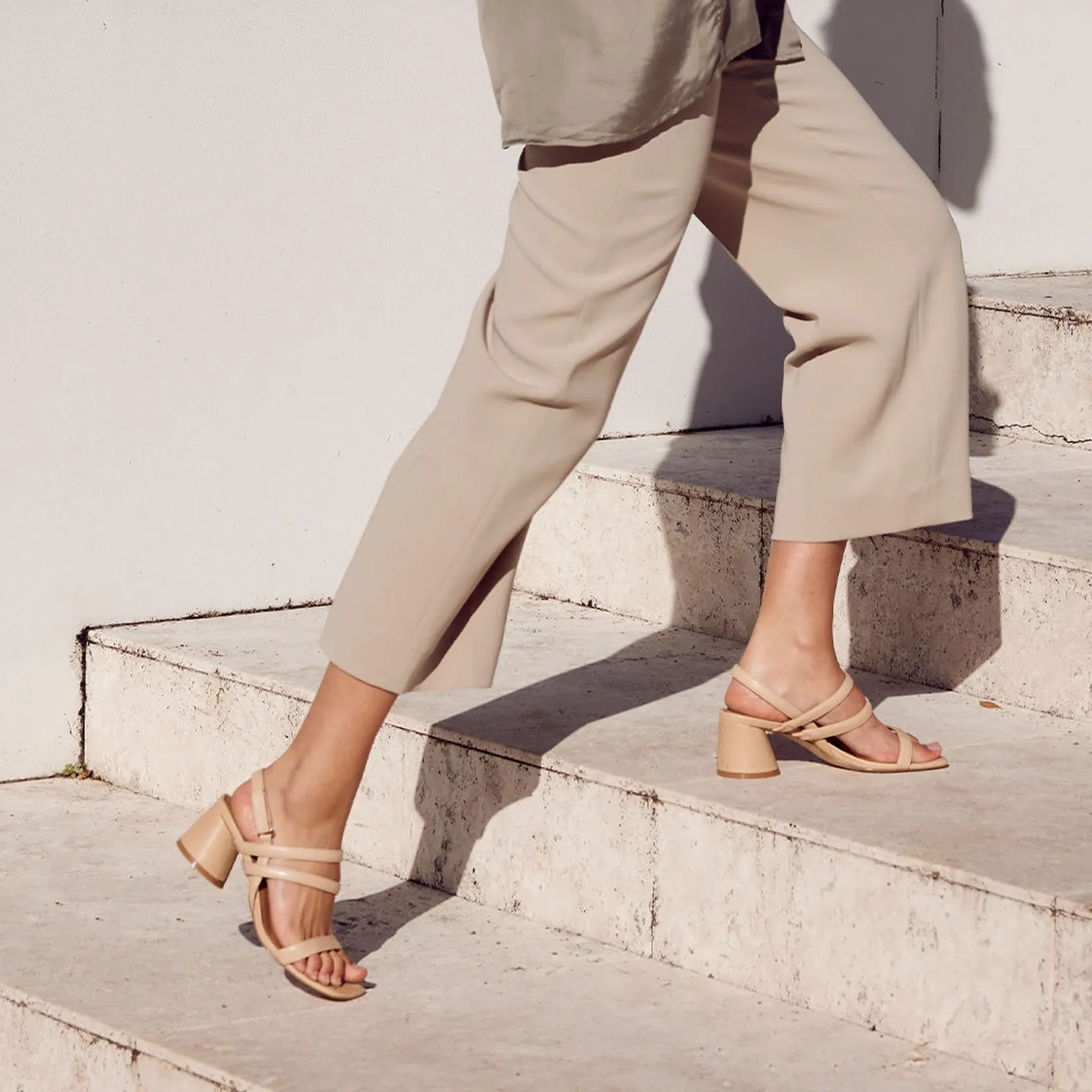 EOS Footwear Block Heels|Heeled Sandals>PETELLA LEATHER BLOCK HEEL SANDALS